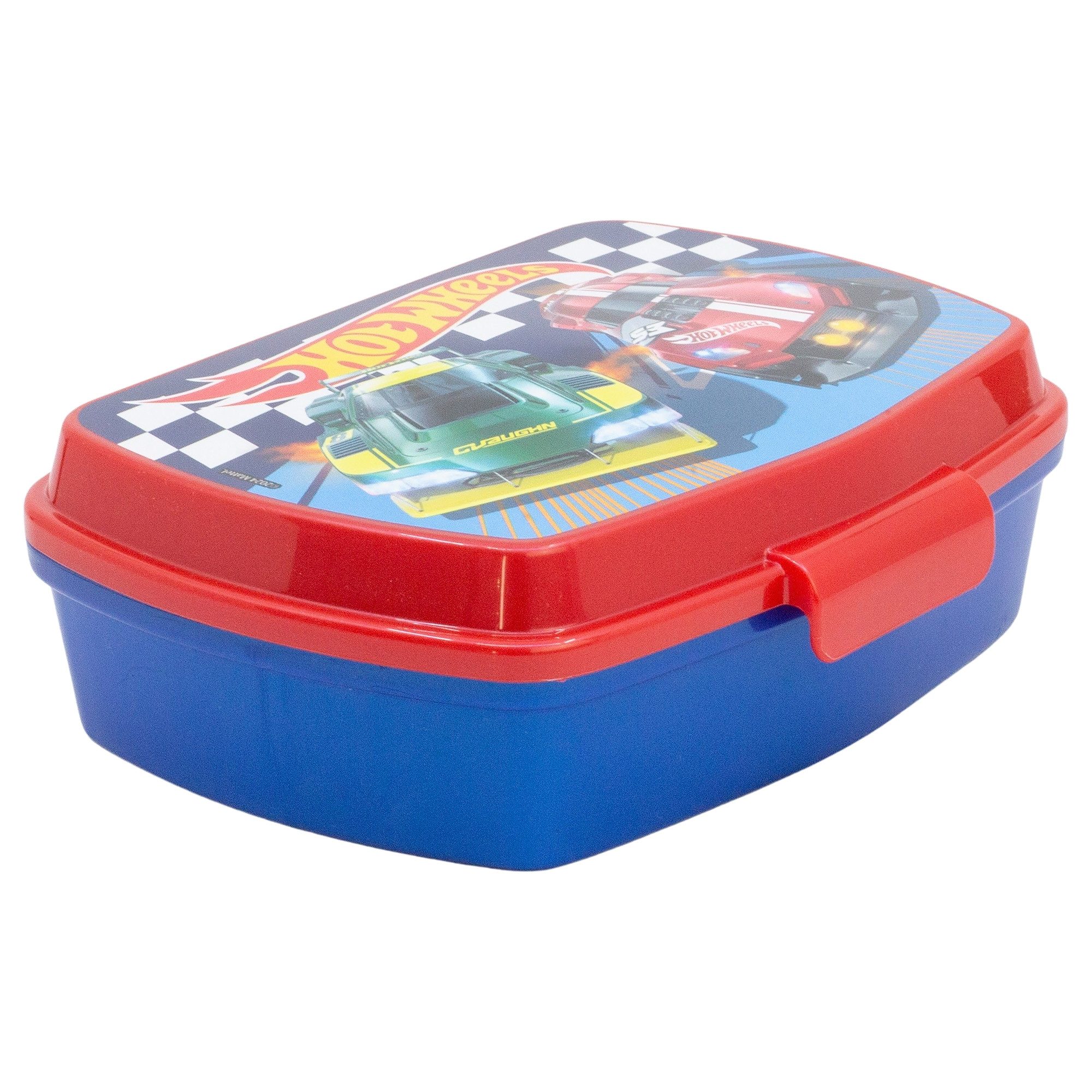 Hot Wheels Lunchbox Hot Wheels Racing 2 tlg Lunch Set Brotdose Trinkflasche 410 ml, (2-tlg., Spar-Set)