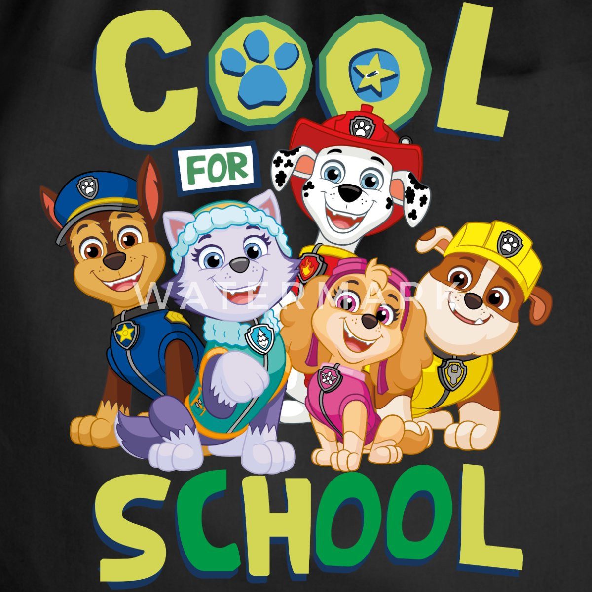 Spreadshirt Turnbeutel Paw Patrol Hauptcharaktere Cool For School Turnbeutel (1-tlg)