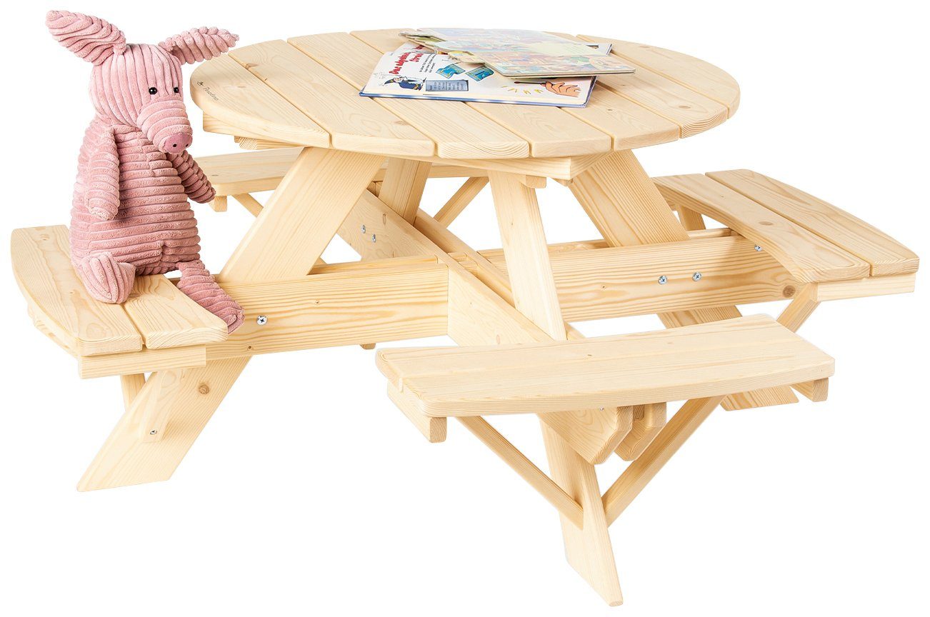 Pinolino® GartenKindersitzgruppe Nicki, Fichte natur, ØxH 114x50 cm