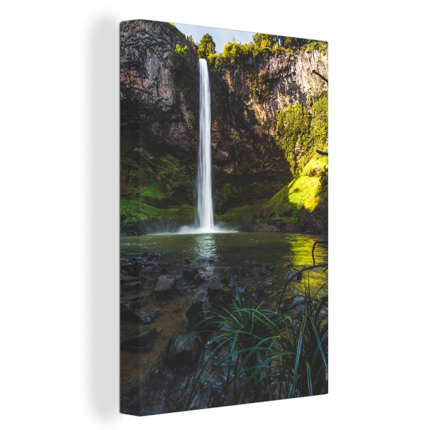 OneMillionCanvasses® Leinwandbild Bridal Veil Wasserfall Neuseeland, (1 St), Leinwandbild fertig bespannt inkl. Zackenaufhänger, Gemälde, 20x30 cm