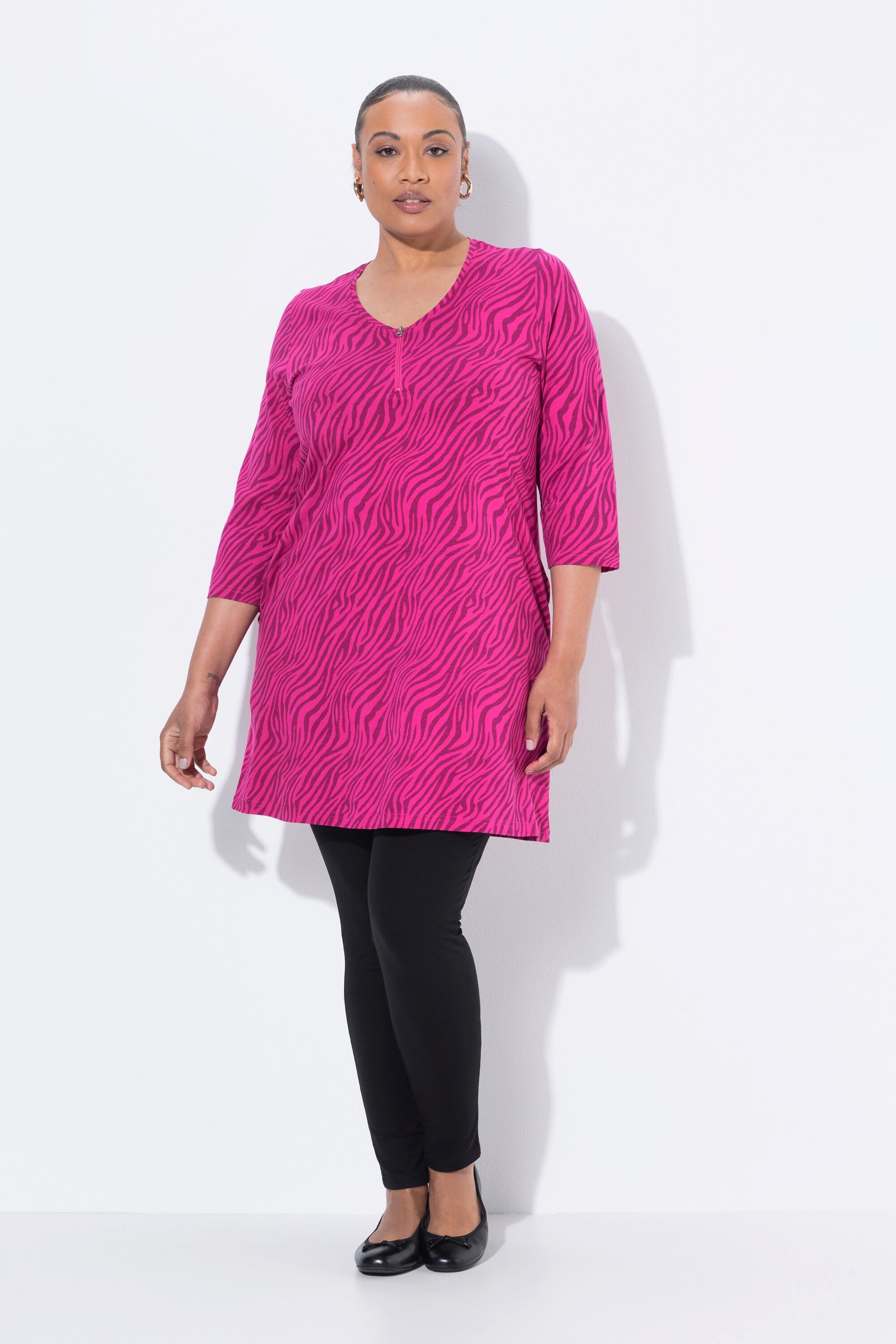 Ulla Popken Longshirt Longshirt Zipper A-Linie günstig online kaufen