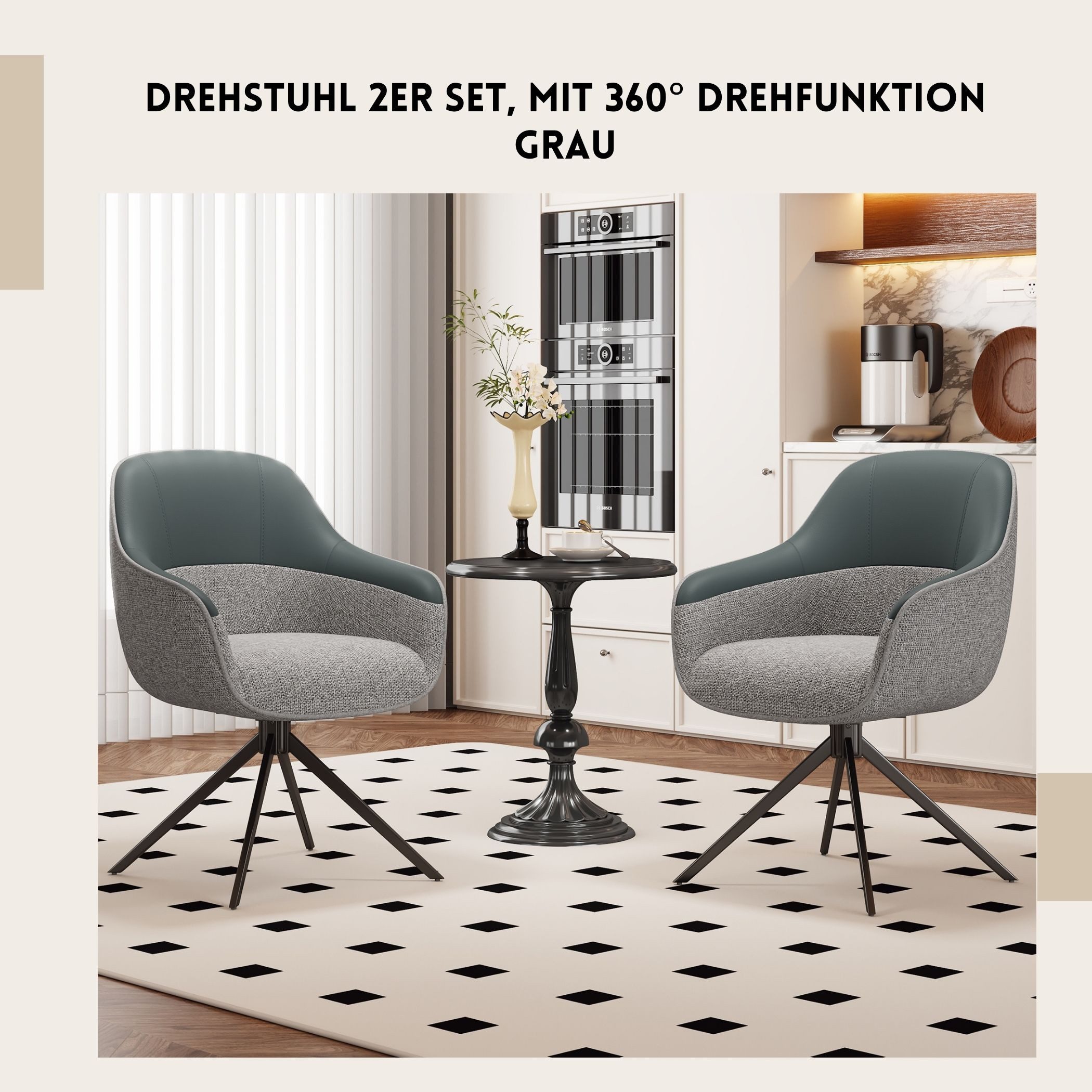SeedWave Esszimmerstuhl Drehstuhl 2er Set, mit günstig online kaufen