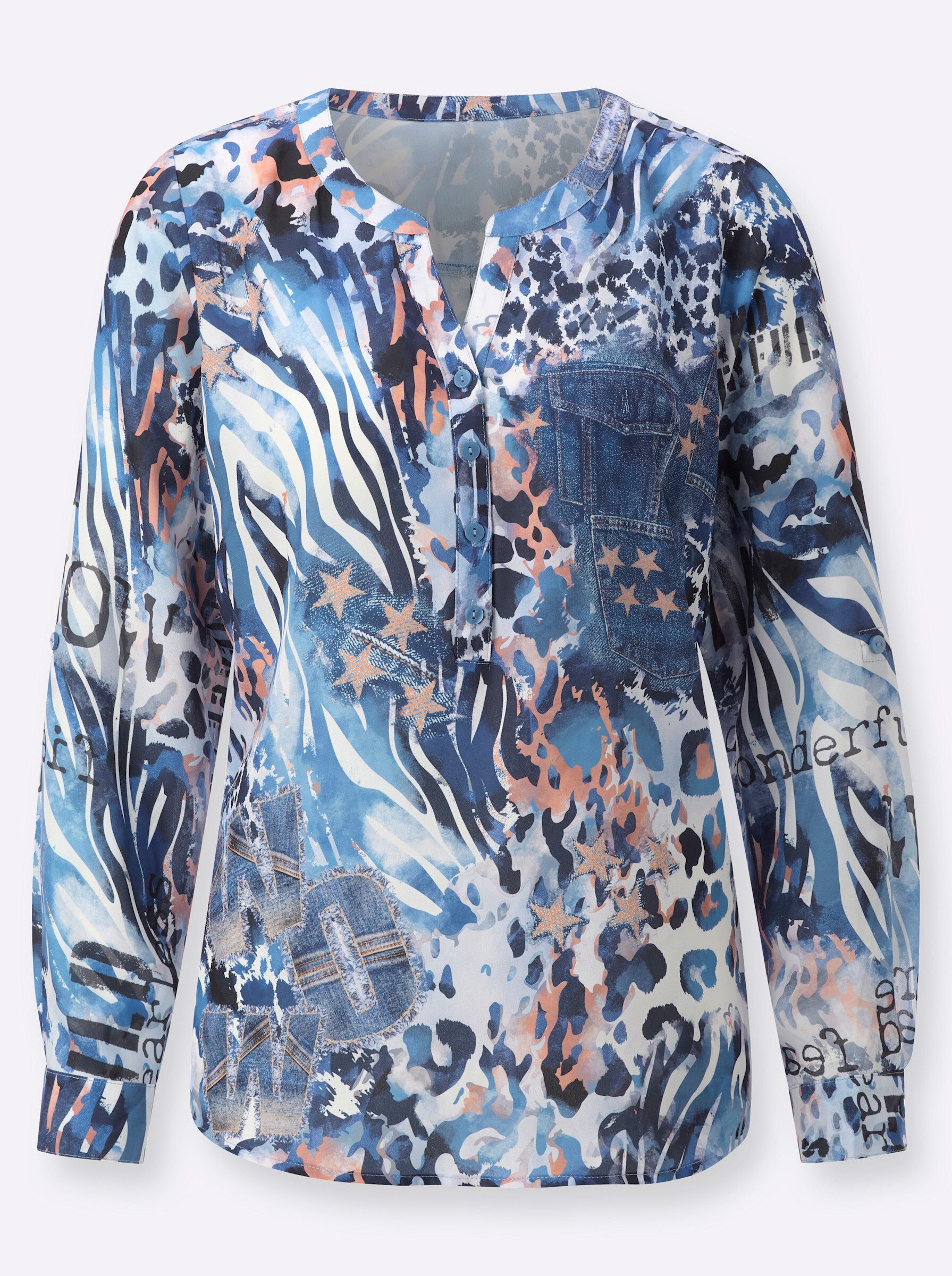 Witt Klassische Bluse Druckbluse Langarm