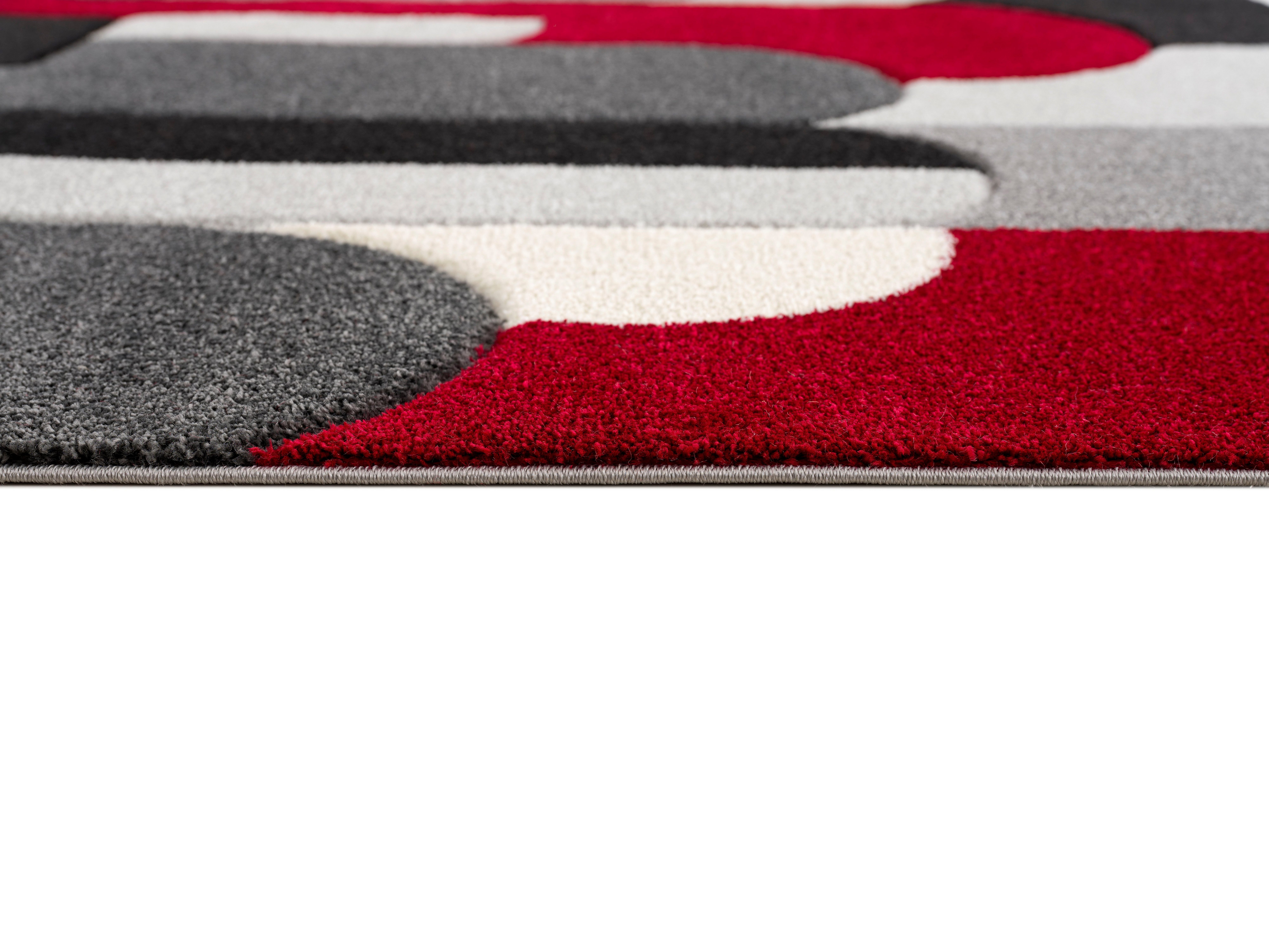Teppich Hoch-Tief-Effekt, Höhe: mm, rechteckig, rot my wende-Teppich home, Pautz, 14 handgearbeiteter Konturenschnitt,