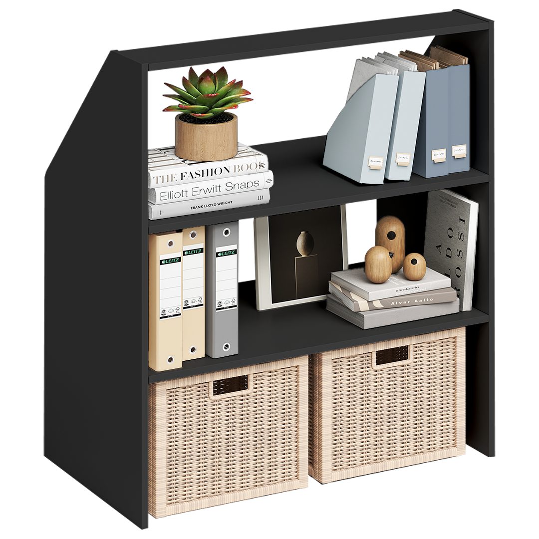 Bellamio Regal Aland Dachschrägenregal 45 Grad-Winkel, Anthrazit, 90 cm breit, verfügbar mit & ohne Türen