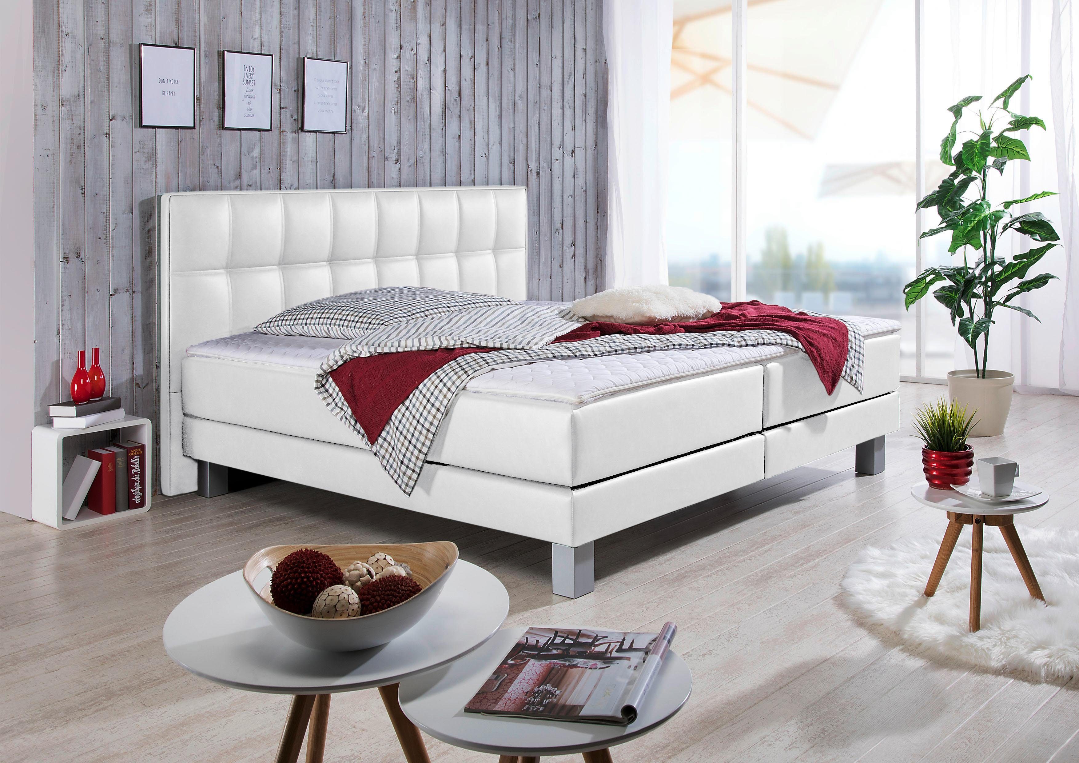 INOSIGN Boxspringbett Tavira, in 4 Breiten, 4 Farben und 3 Matratzenarten, incl. Topper