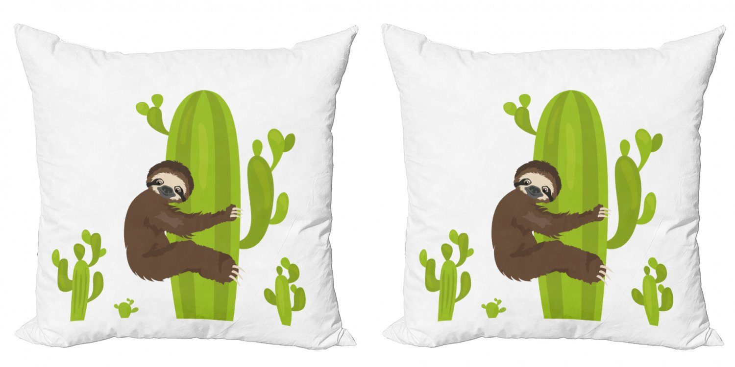 Modern Cactus Lazy Kissenbezüge Lustige Digitaldruck, (2 Sloth Abakuhaus Doppelseitiger Stück), Accent Hugging