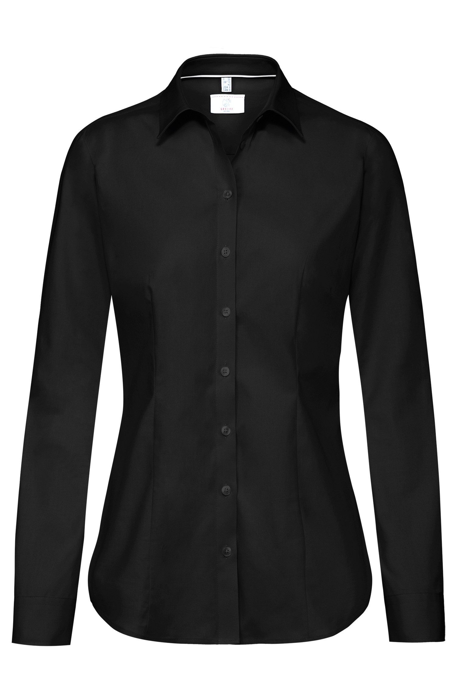 GREIFF Langarmbluse Greiff Corporate Bluse PREMIUM Damen OEKO TEX® Schwarz 36
