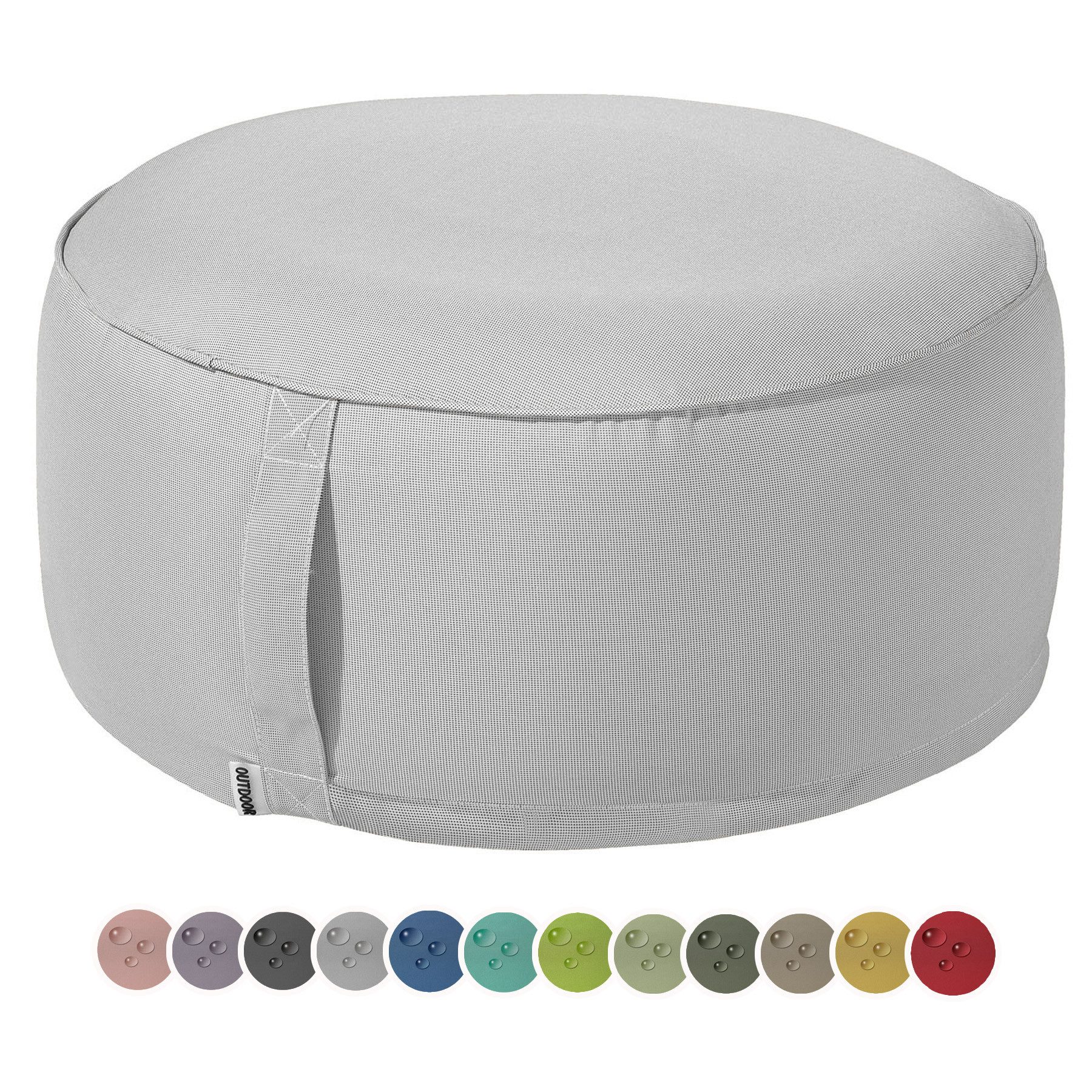 heimtexland Sitzkissen Outdoor Pouf Bodenkissen Garten Lounge Deko Hocker, schmutz-/wasserabweisend I UV-beständig I waschbar