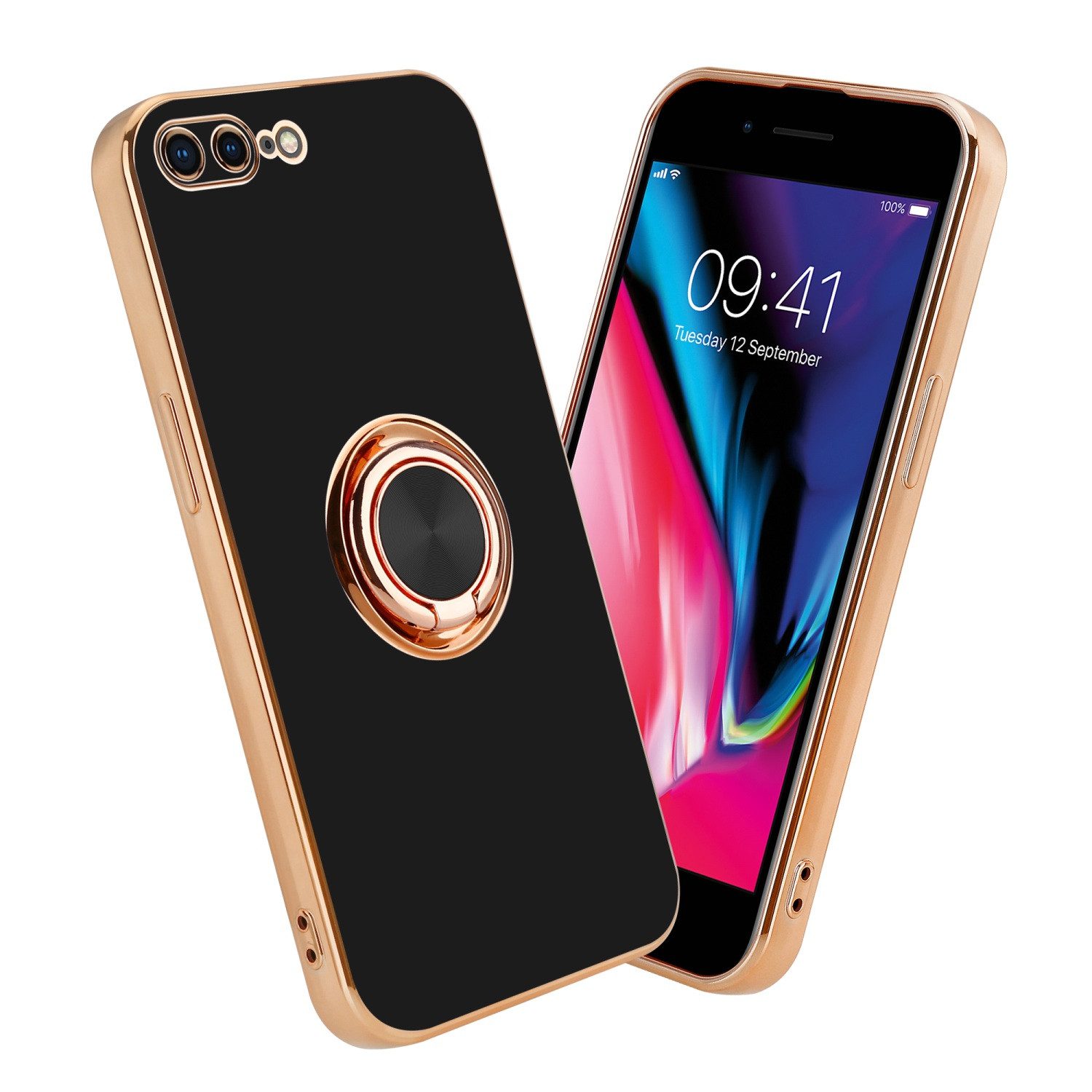 Cadorabo Handyhülle für iPhone 7 PLUS / 7S PLUS / 8 PLUS Hülle Apple iPhone 7 PLUS / 7S PLUS / 8 PLUS, Schutzhülle - TPU Silikon Hülle - mit Kameraschutz und Ring