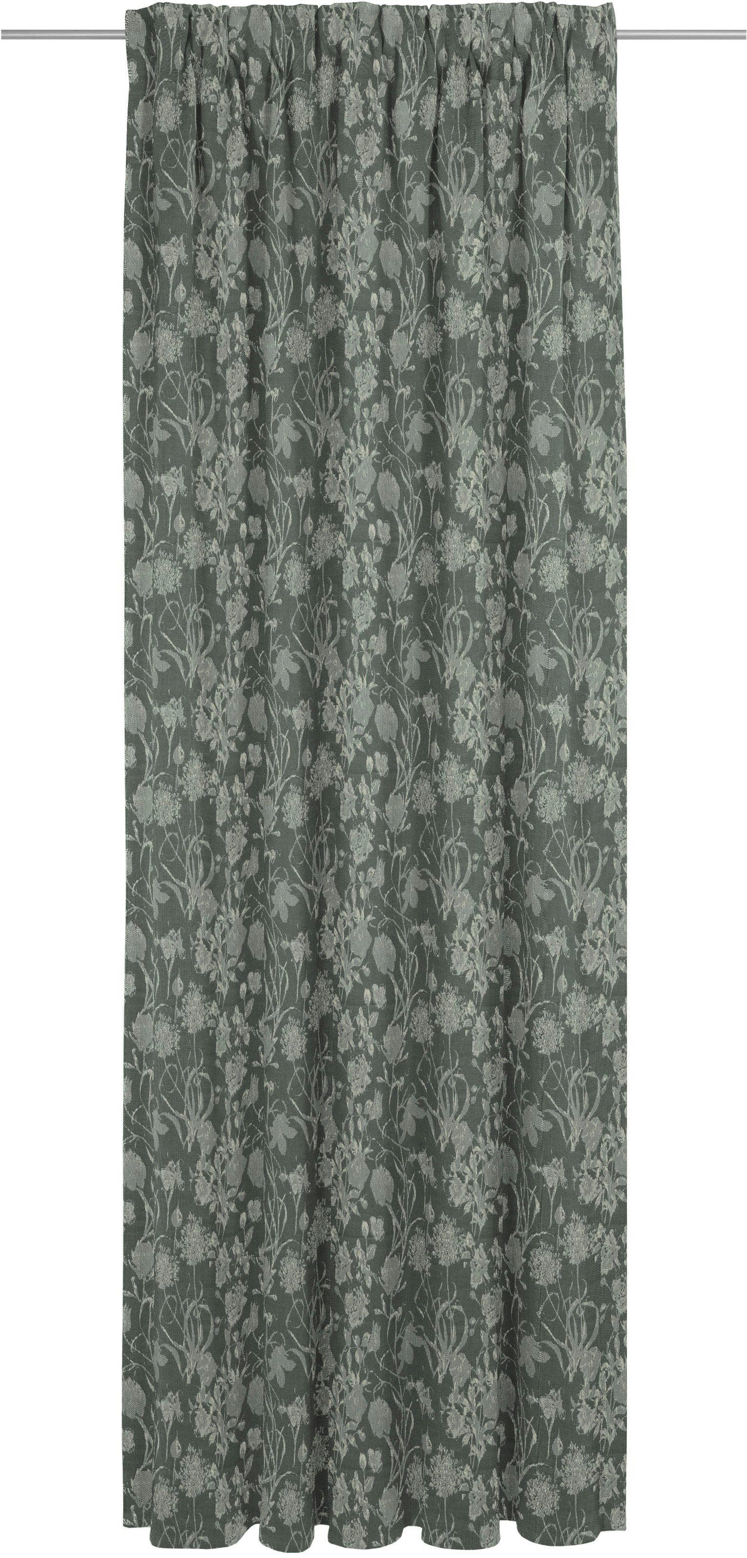 Bio-Baumwolle Cuvée, Jacquard, nachhaltig (1 Flower blickdicht, Multifunktionsband Vorhang Adam, aus Olive St),
