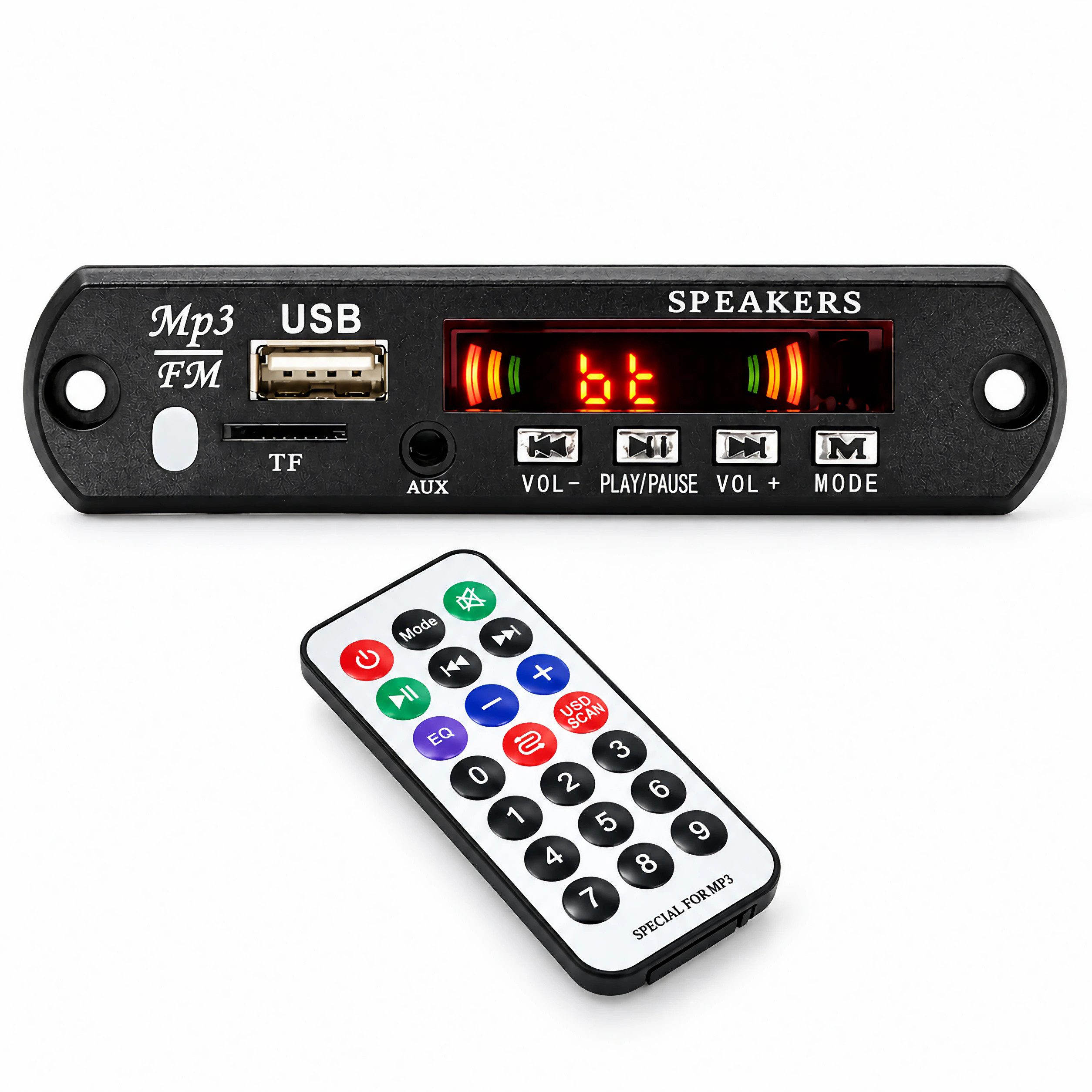 Bolwins N13C Drahtlos Bluetooth Decoder MP3 Player Auto Audio USB TF FM-Radio MP3-Player (0 GB, Bluetooth, Unterstützt MP3/WMA/WAV/FLAC/APE, USB & TF-Karte)