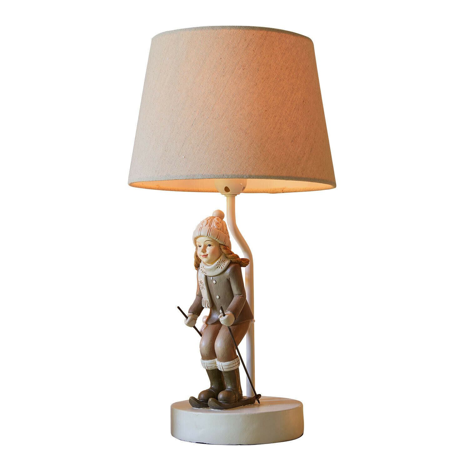 Mirabeau Weihnachtsfigur Tischlampe Avirae creme/braun (kein Set, kein Set)