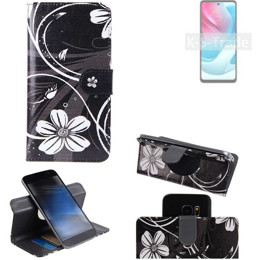 K-S-Trade Handyhülle für Motorola Moto G60S, Schutzhülle Handyhülle Hülle 360° Wallet Case ''Flowers''