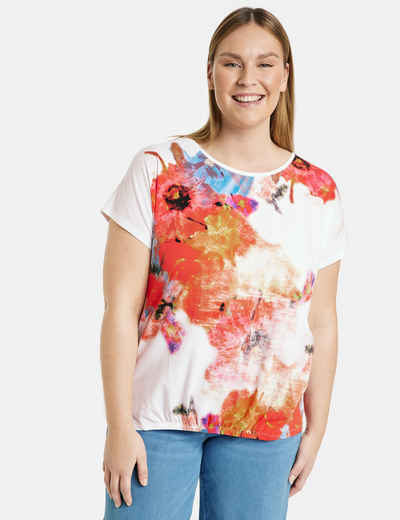 Samoon Kurzarmshirt Kurzarmshirt mit floralem Frontprint