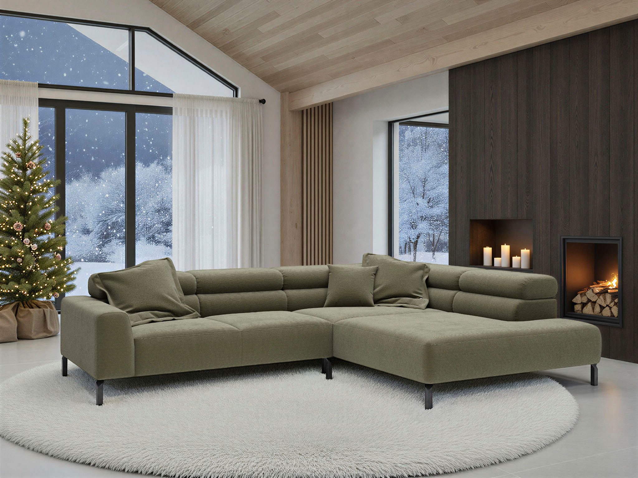 Places of Style Ecksofa Antonelli, L-Form, inkl. Kopfteilverstellung, Breit günstig online kaufen