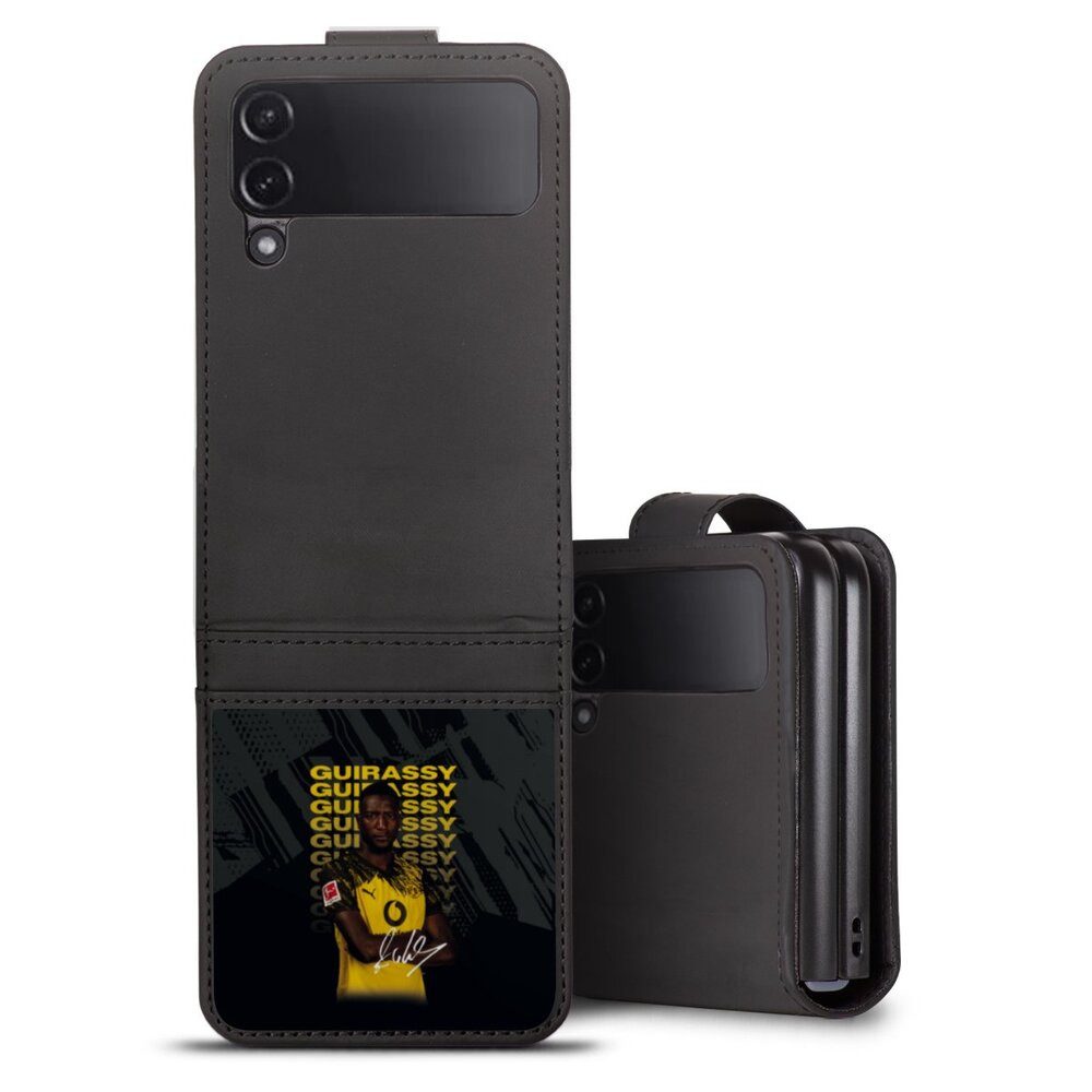 DeinDesign Handyhülle Borussia Dortmund Serhou Guirassy BVB Serhou Guirassy 25/26, Samsung Galaxy Z Flip 4 Hülle Handy Flip Case Wallet Cover