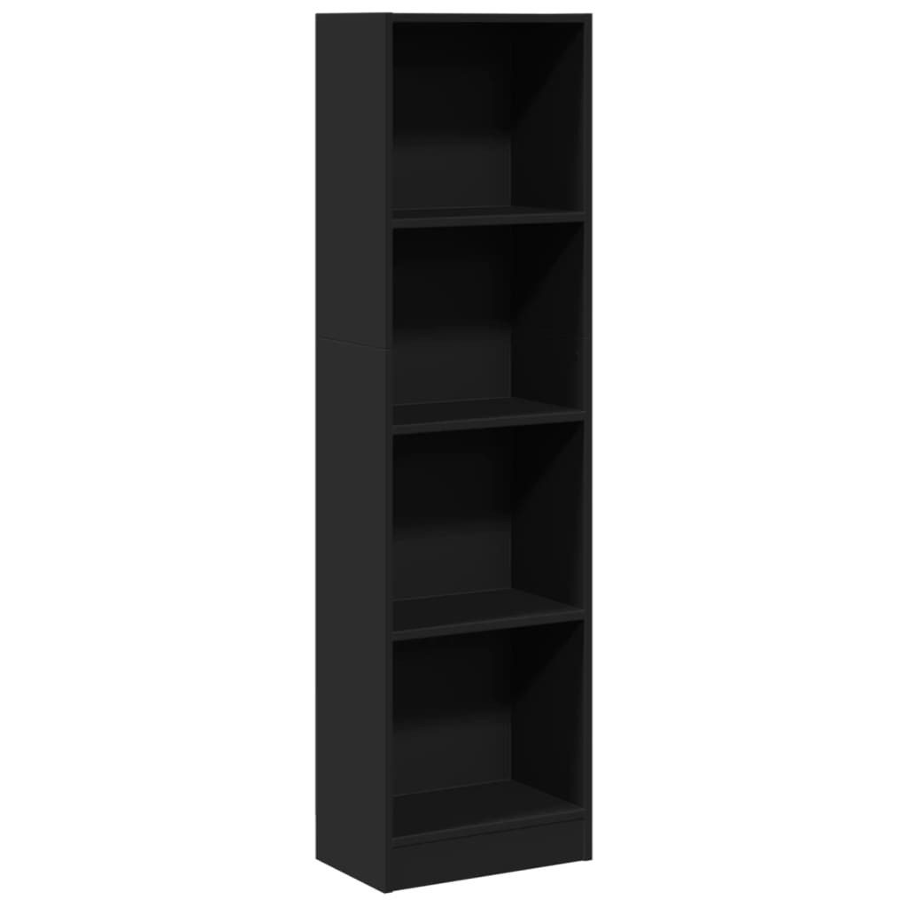 vidaXL Bücherregal Bücherregal Schwarz 40x24x143 cm Holzwerkstoff, 1-tlg.