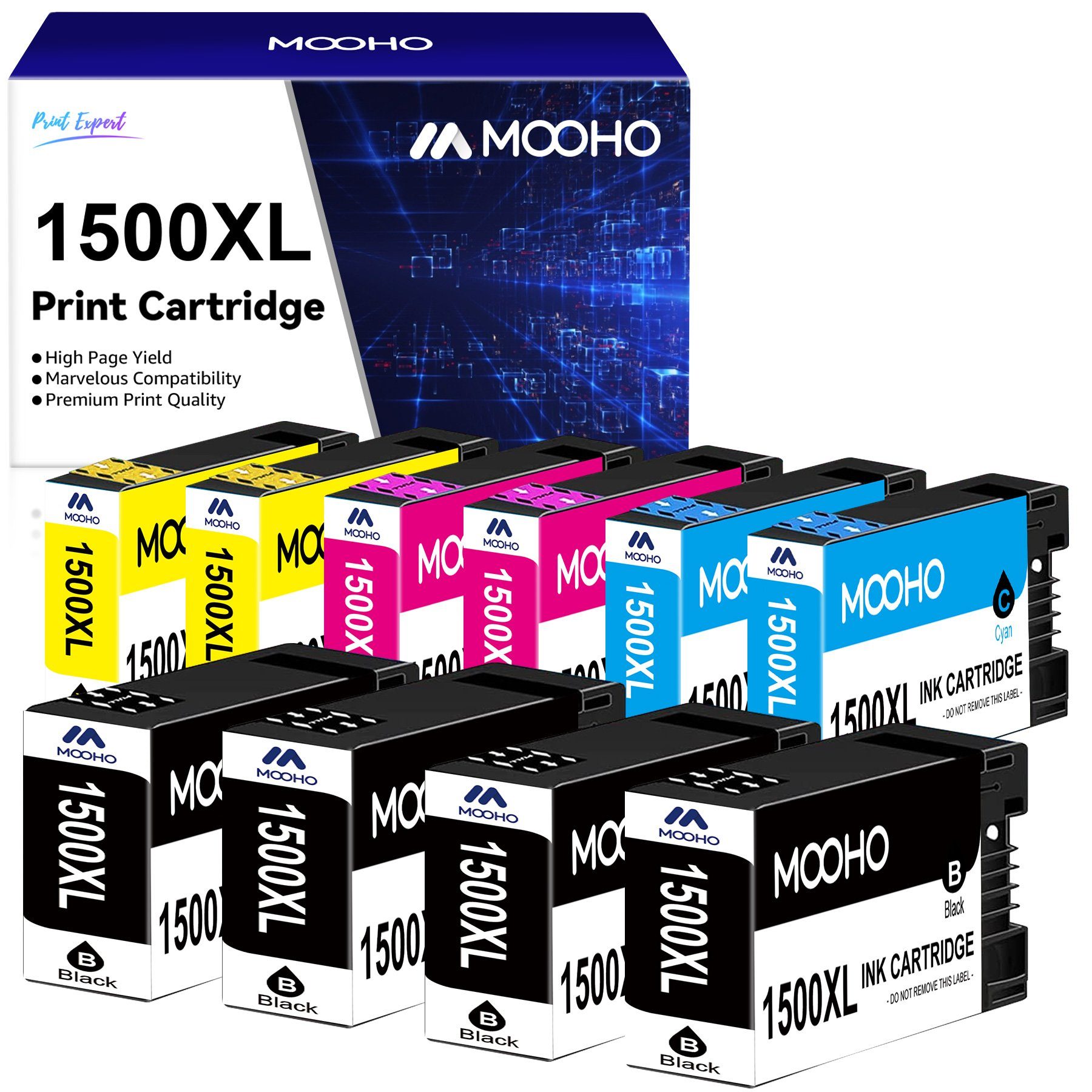 MB2300 MB2350 PGI-1500XL MOOHO MB2000 MB2155 1500XL für MB2050 CANON (Maxify MB2750 MB2100, MB2700 MB2755) MB2150 10PK Tintenpatrone