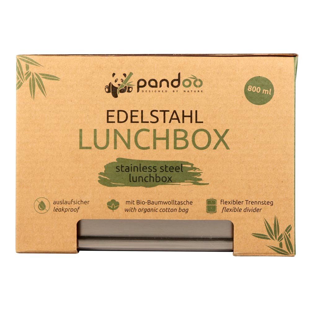 pandoo Lunchbox Lunchbox aus Edelstahl mit variablem Trennsteg