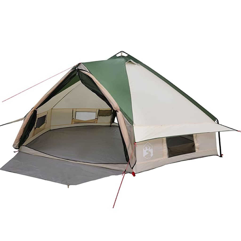 Tipi-Zelt Teepee Zelt für 8 Personen Grün und Weiß 490 x 410 x 210 cm