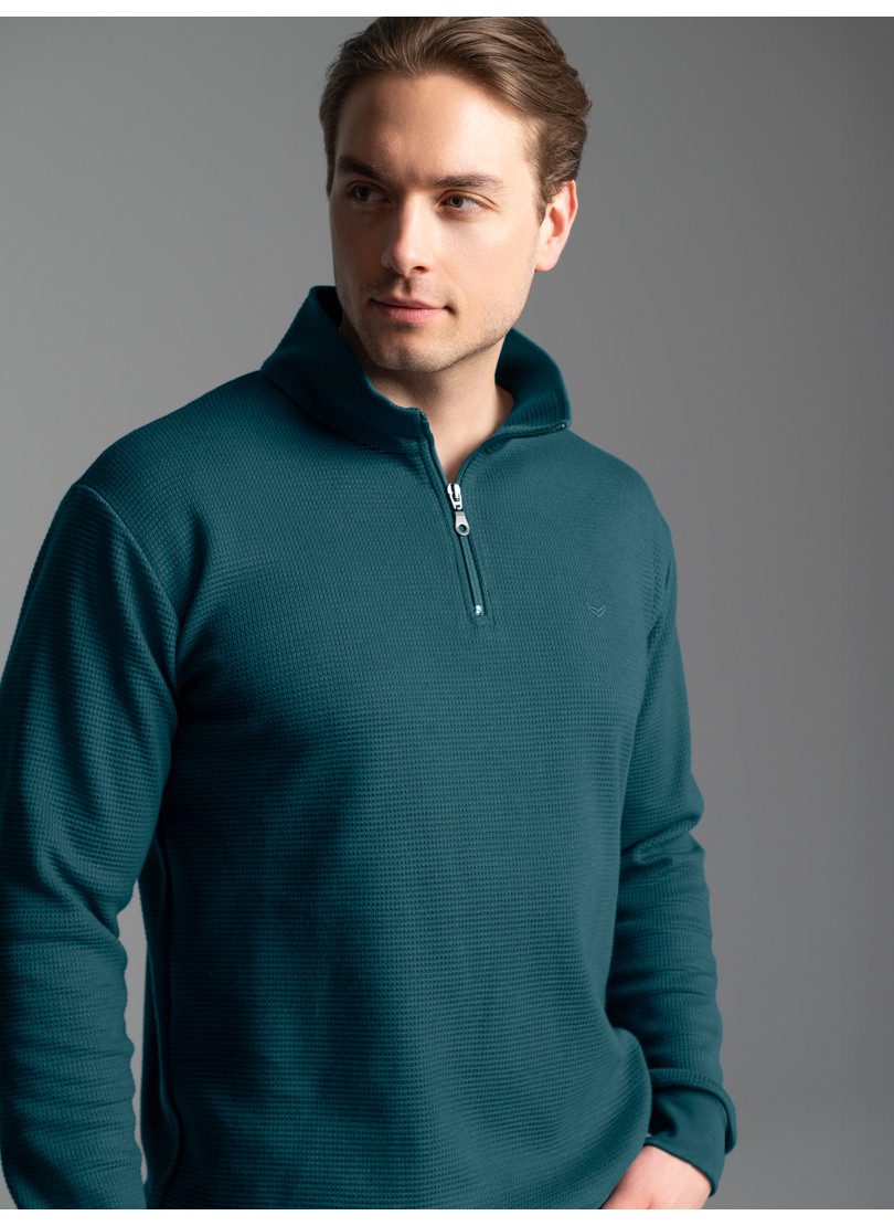 Sweatshirt TRIGEMA Troyer in Waffeloptik