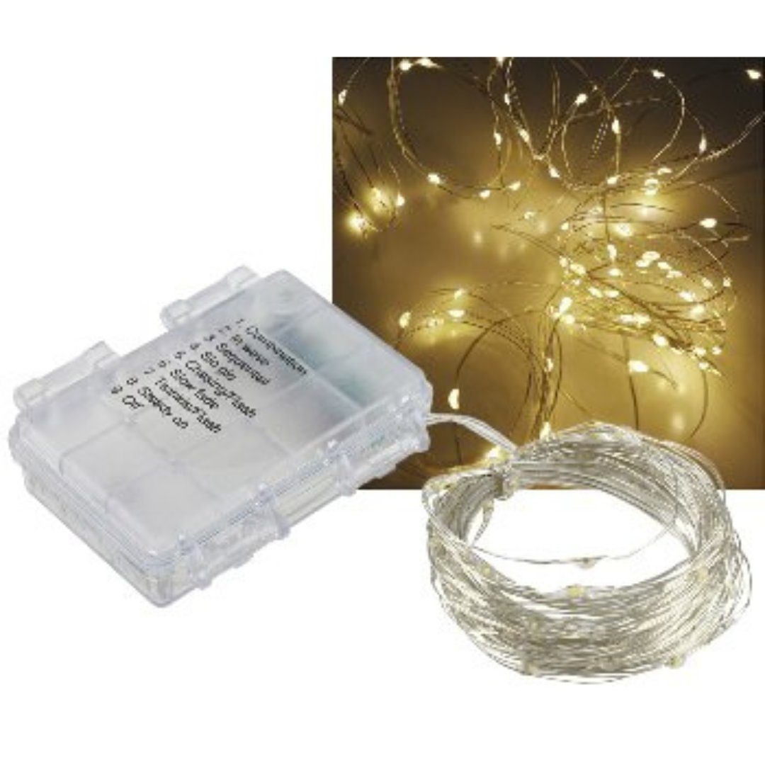 ChiliTec LED Dekolicht LED Batterie-Lichterkette 80 micro LEDs, 8m, warmwei günstig online kaufen