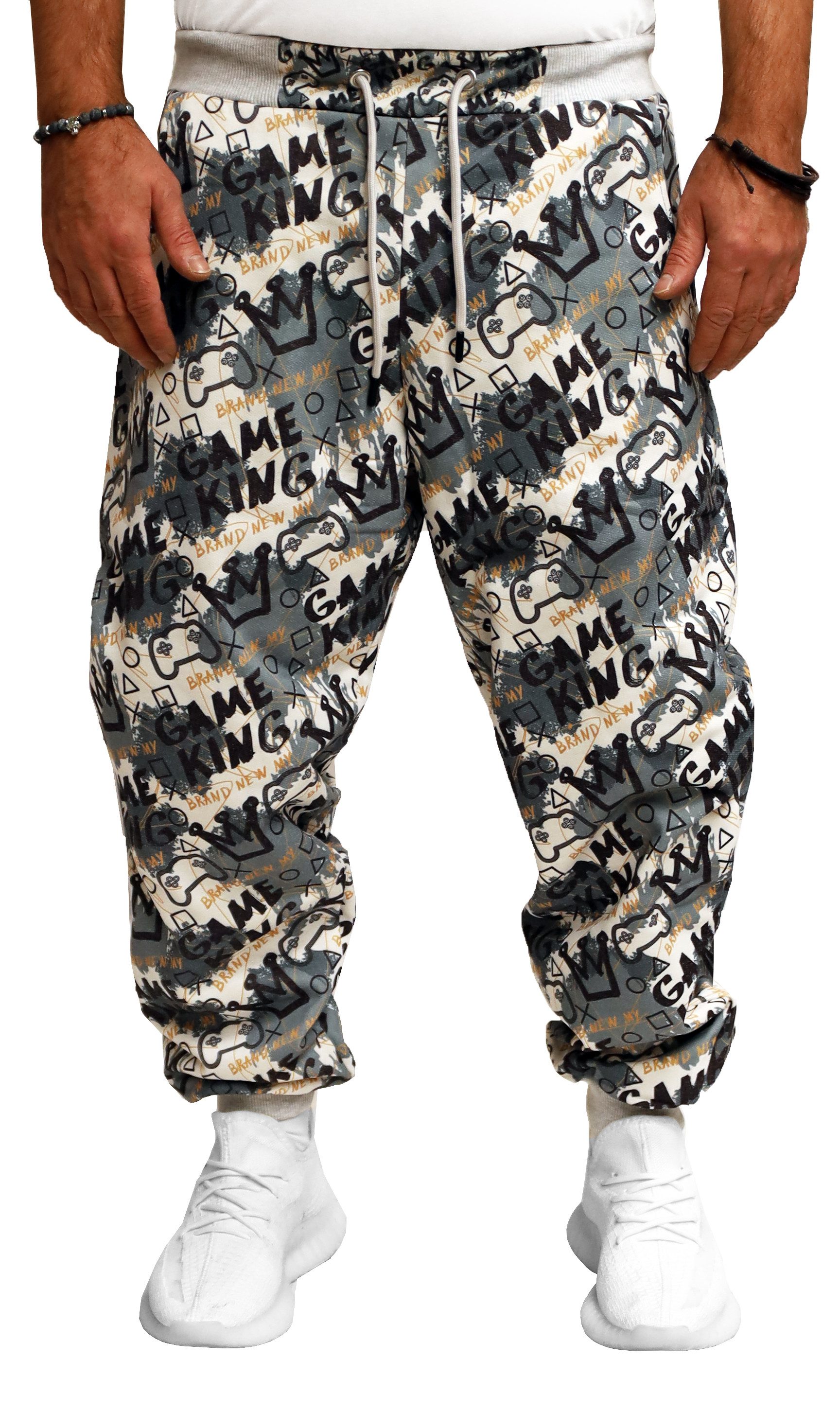 Jogginghose Herren lockere Trainingshose Sport Hose Baggy Loose Fit King