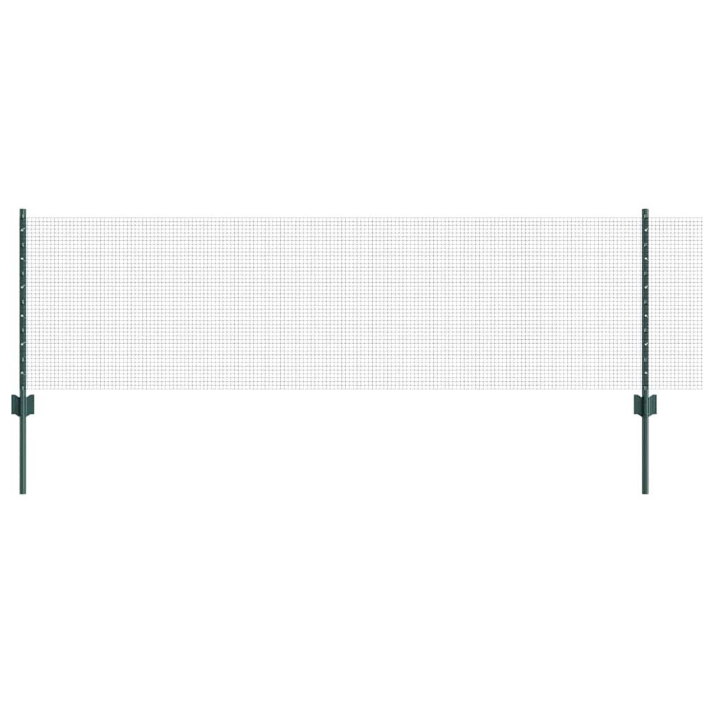 Gartenzaun Outdoor geschweißter Drahtzaun mit Pfosten 25 x 0,6 m Grün Netz