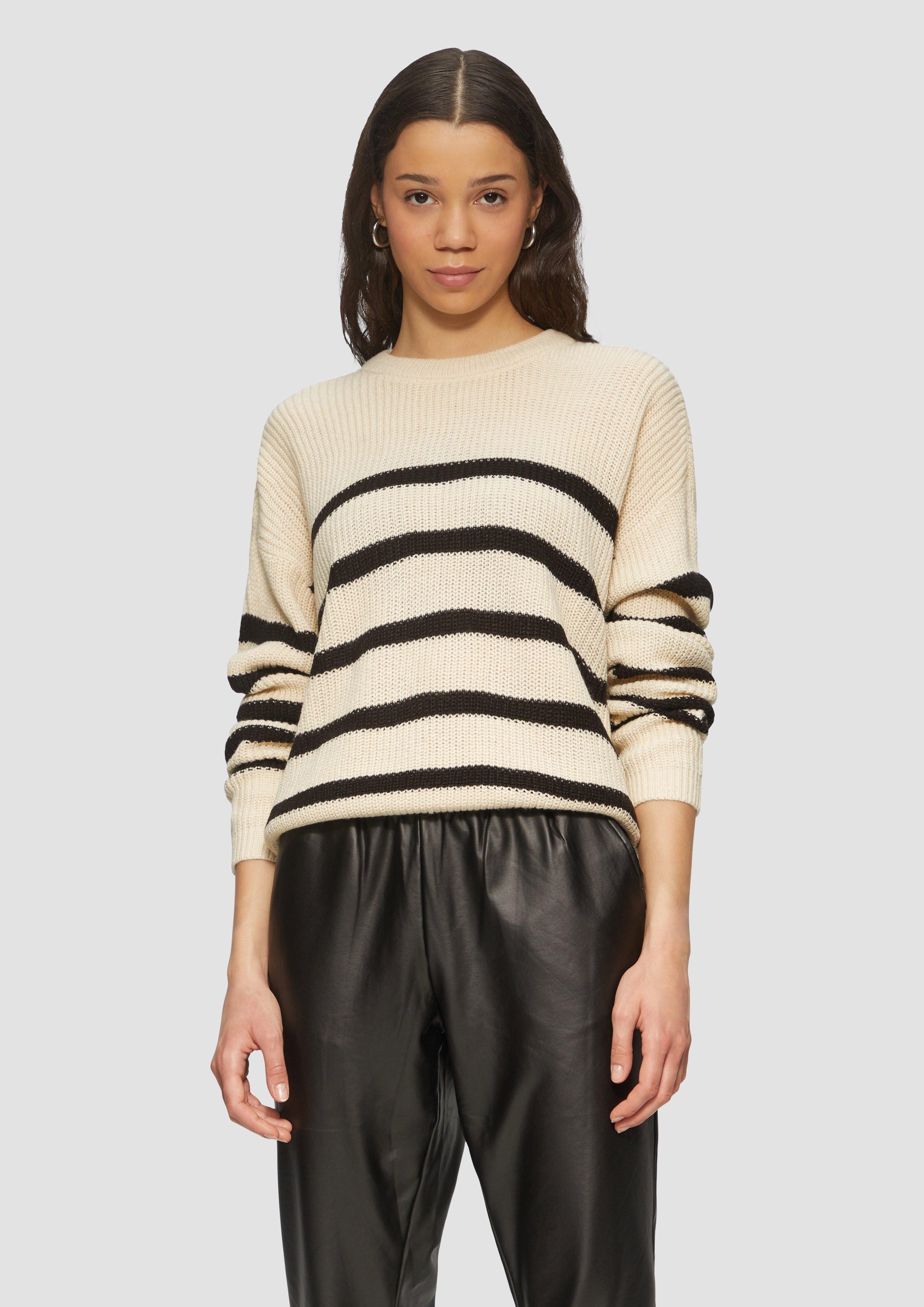 QS Strickpullover Verkürzter Pullover mit Raglanärmeln günstig online kaufen