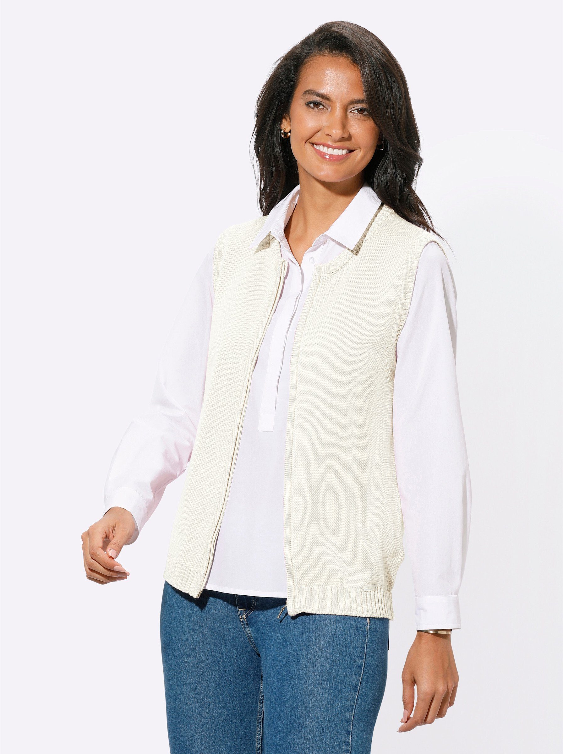 Witt Strickjacke Strickweste Ärmellos Jersey