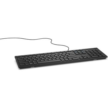 Dell KB216 Tastatur (Computer Keyboard, US International QWERTYLayout, LED-Anzeigen, Standard, USB, Verkabelt, Schwarz)