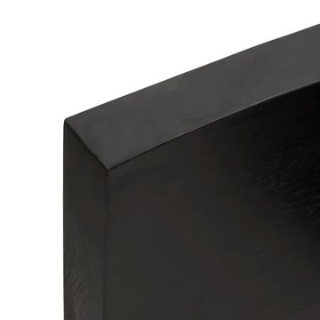 furnicato Tischplatte Dunkelbraun 220x40x(2-6)cm Massivholz Eiche