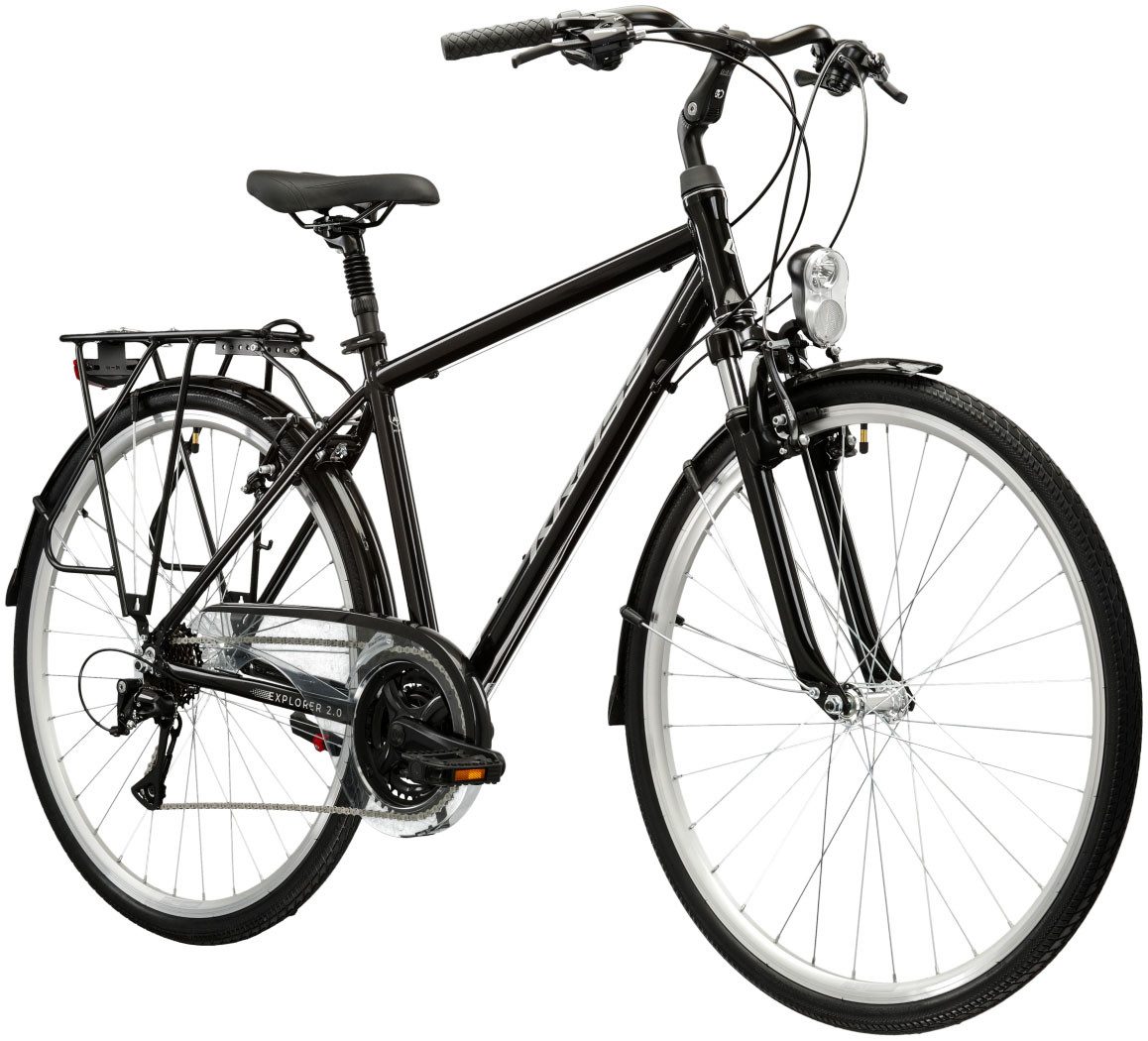 Kross Trekkingrad Trekkingrad Explorer 2.0 schwarz 21 Gänge, 21 Gang Shimano ACERA M3020 Schaltwerk