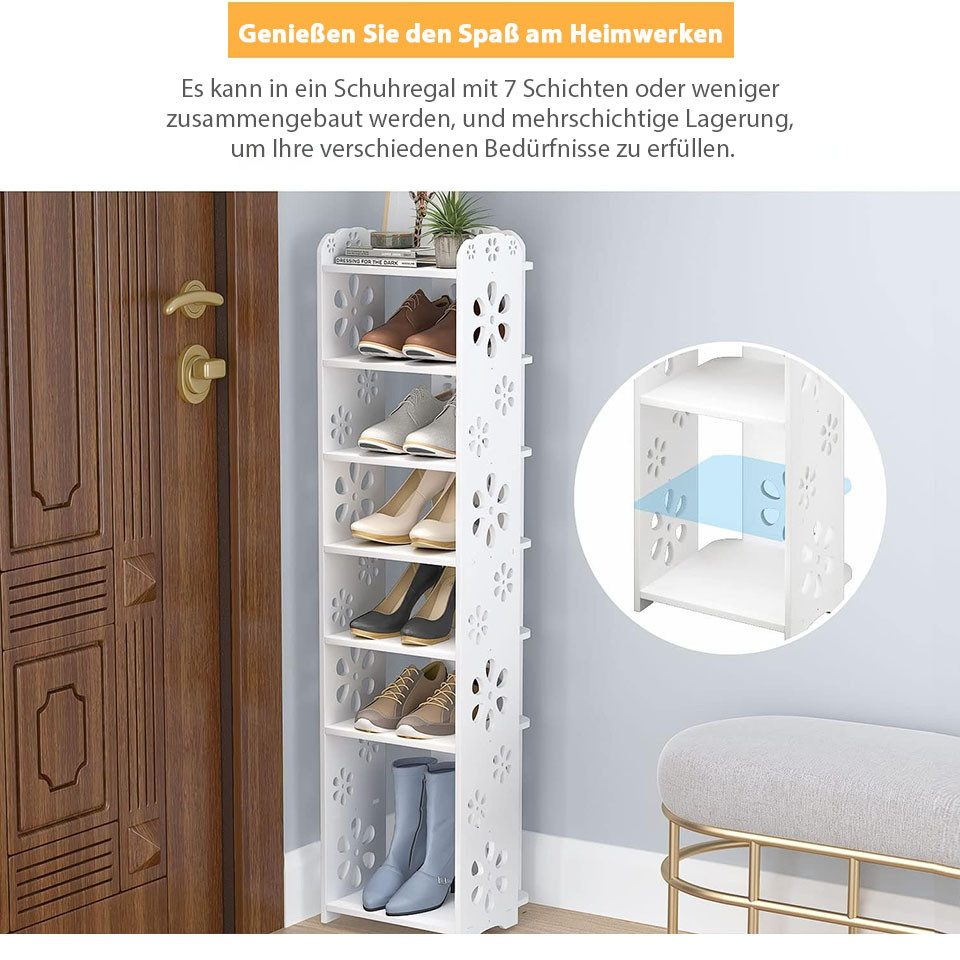 NAIMP Schuhregal Verstellbare Pflaumenblüte Schuhregal für Flur, Eingang, W günstig online kaufen