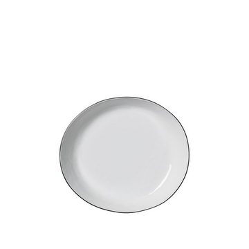 Broste Copenhagen Schüssel Schüssel Salt flach 24 cm Porzellan weiß, handlasiert
