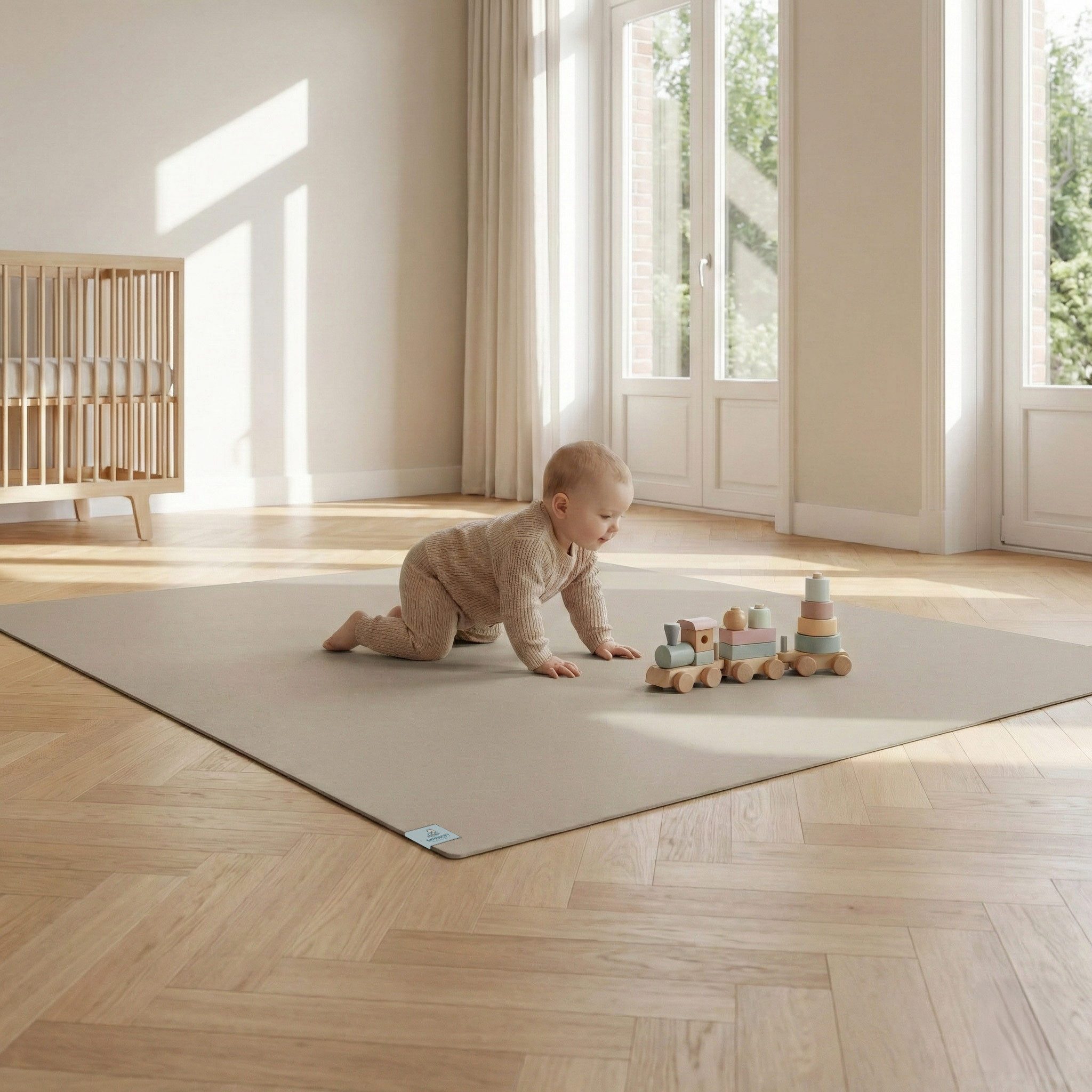 Sanosoft Spielmatte Krabbelmatte rutschfest Sanosoft® 60cm X 100cm Sand / Beige