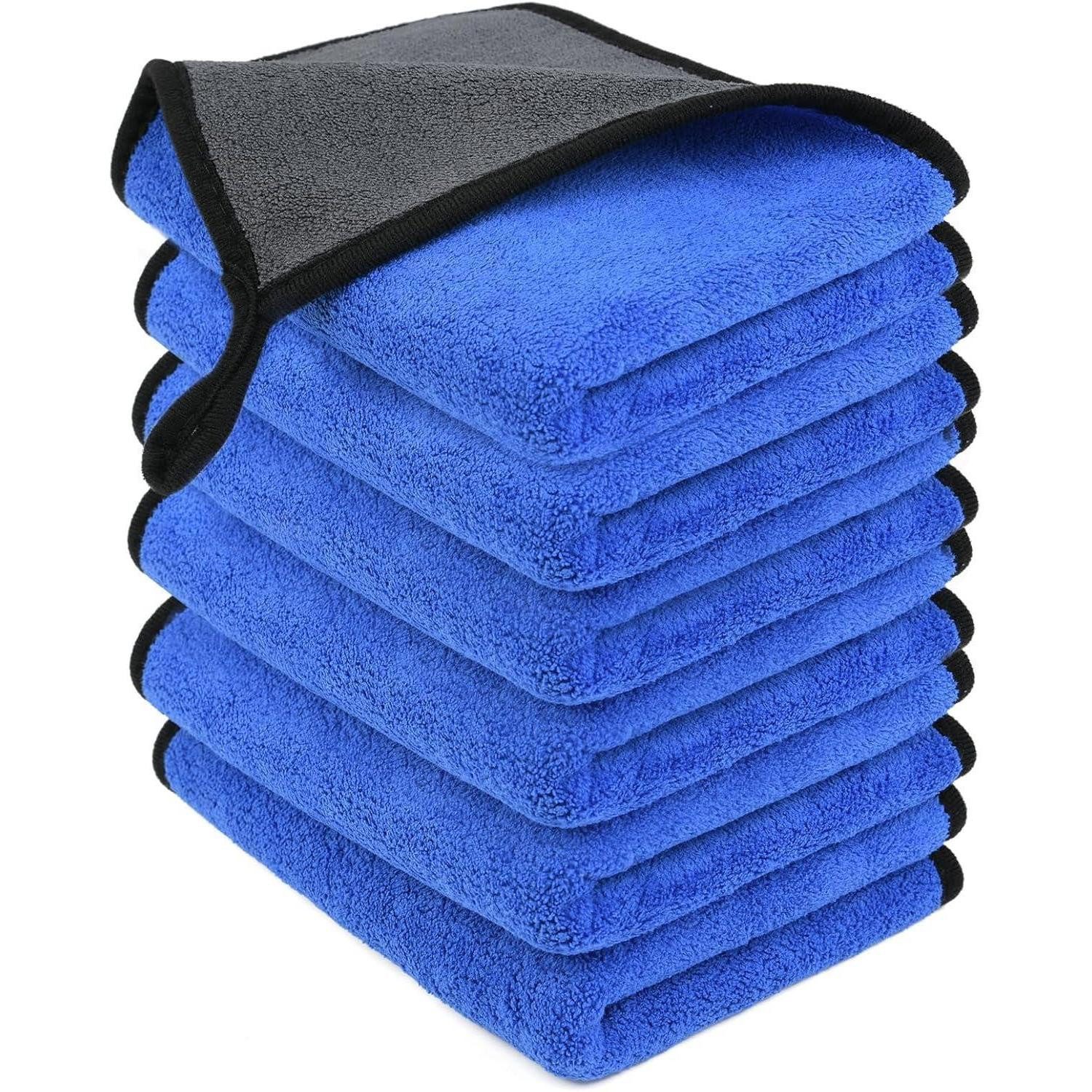 LuxusKollektion Mikrofasertücher Auto 500GSM 6 Stück blau 40x60cm 6 Stück 40x60cm Mikrofasertuch