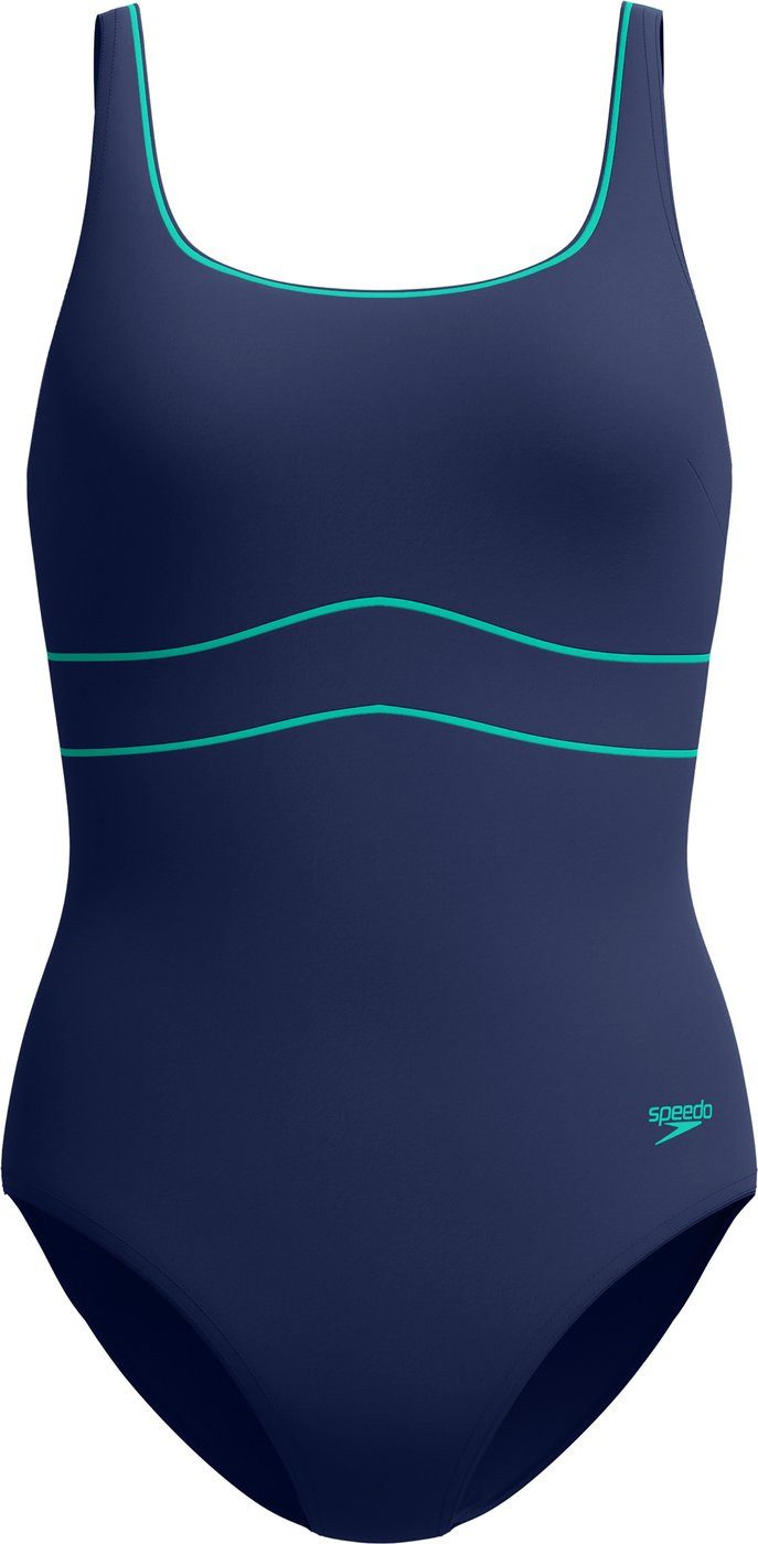 Speedo Badeanzug Solid Contour Eclipse One Piec NVY/DKGRN