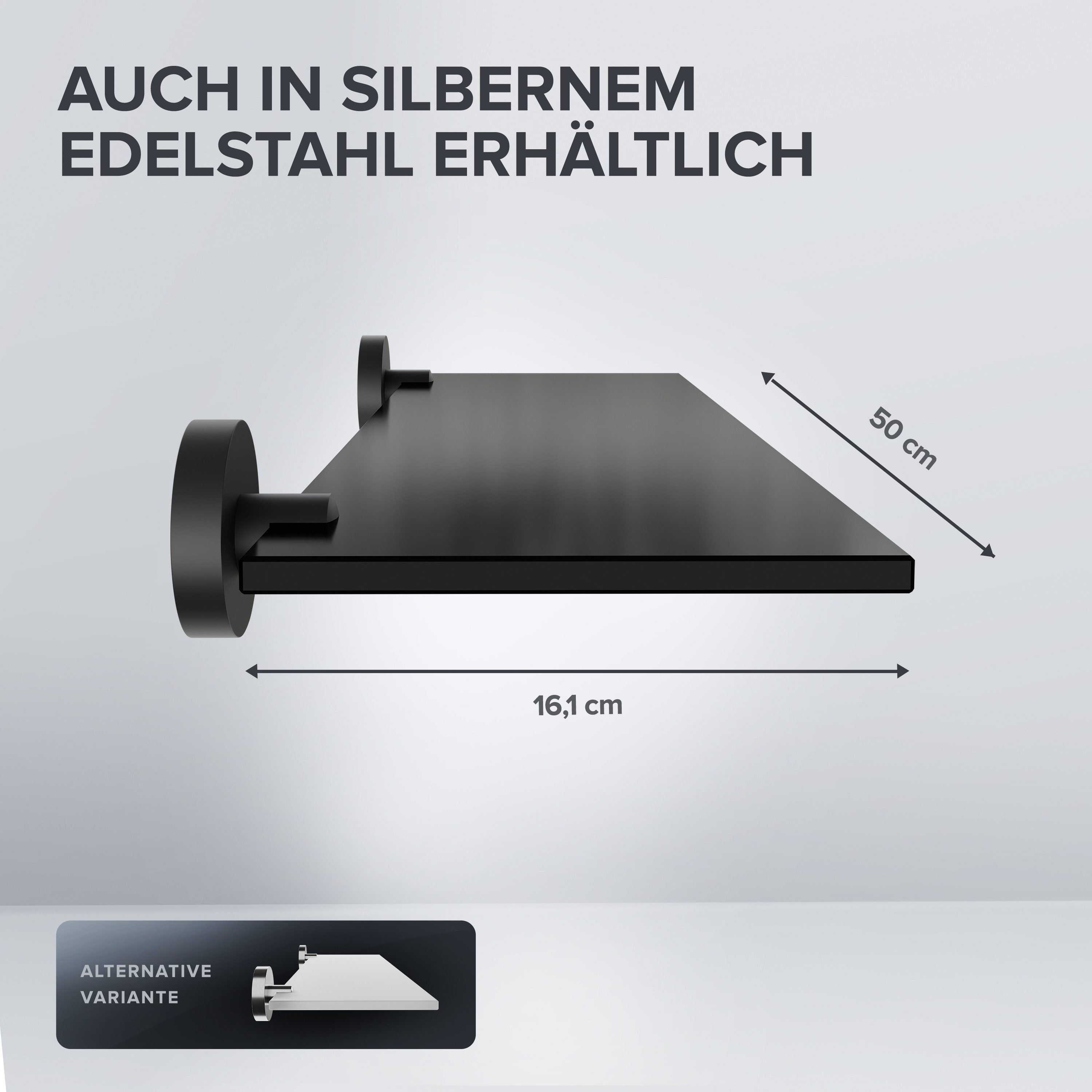 ovimar Badregal Flakstadoy, 1-tlg., aus Glas in Schwarz zur Zum Bohren