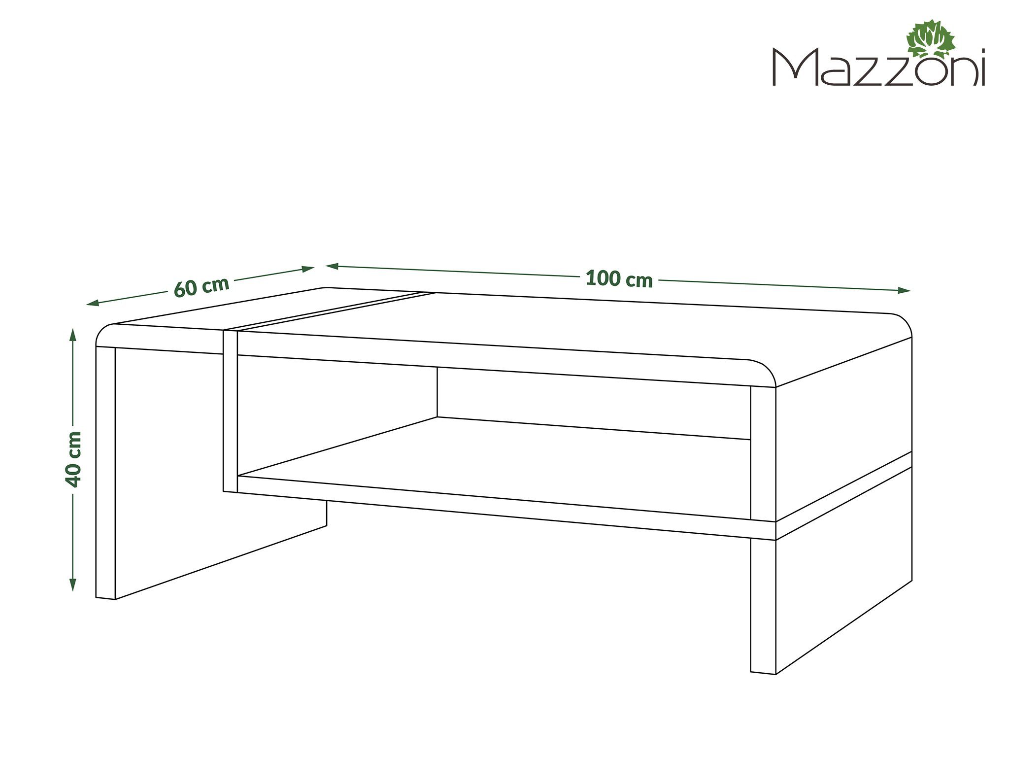 Couchtisch Folk mit Tisch Ablagefläche Wohnzimmertisch Couchtisch matt Weiß Beton / designimpex 01