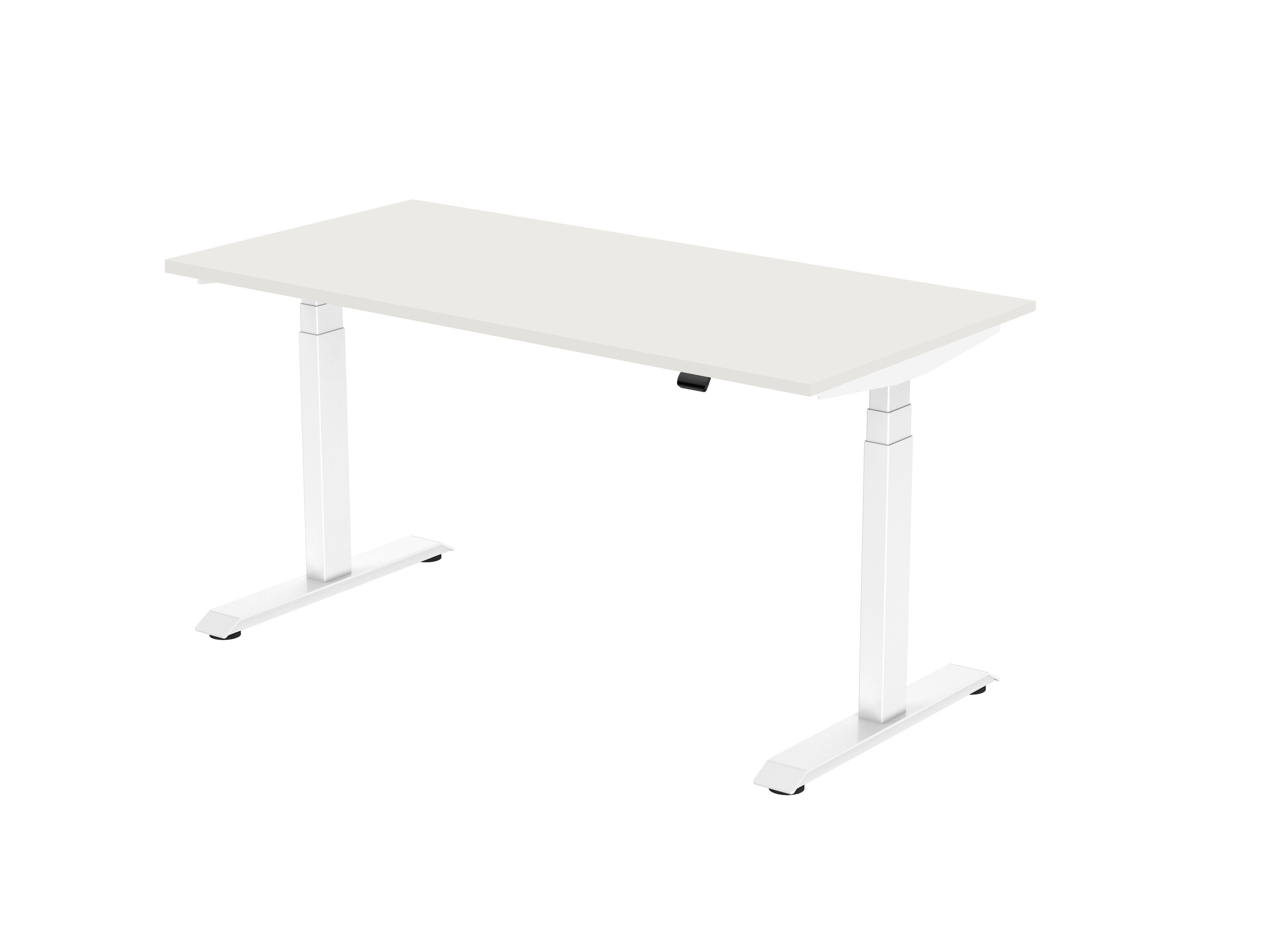 hibitaro Höhenverstellbares weiß hellgrau | Schreibtischgestell Elektrisch Schreibtisch Komfort-Komplett