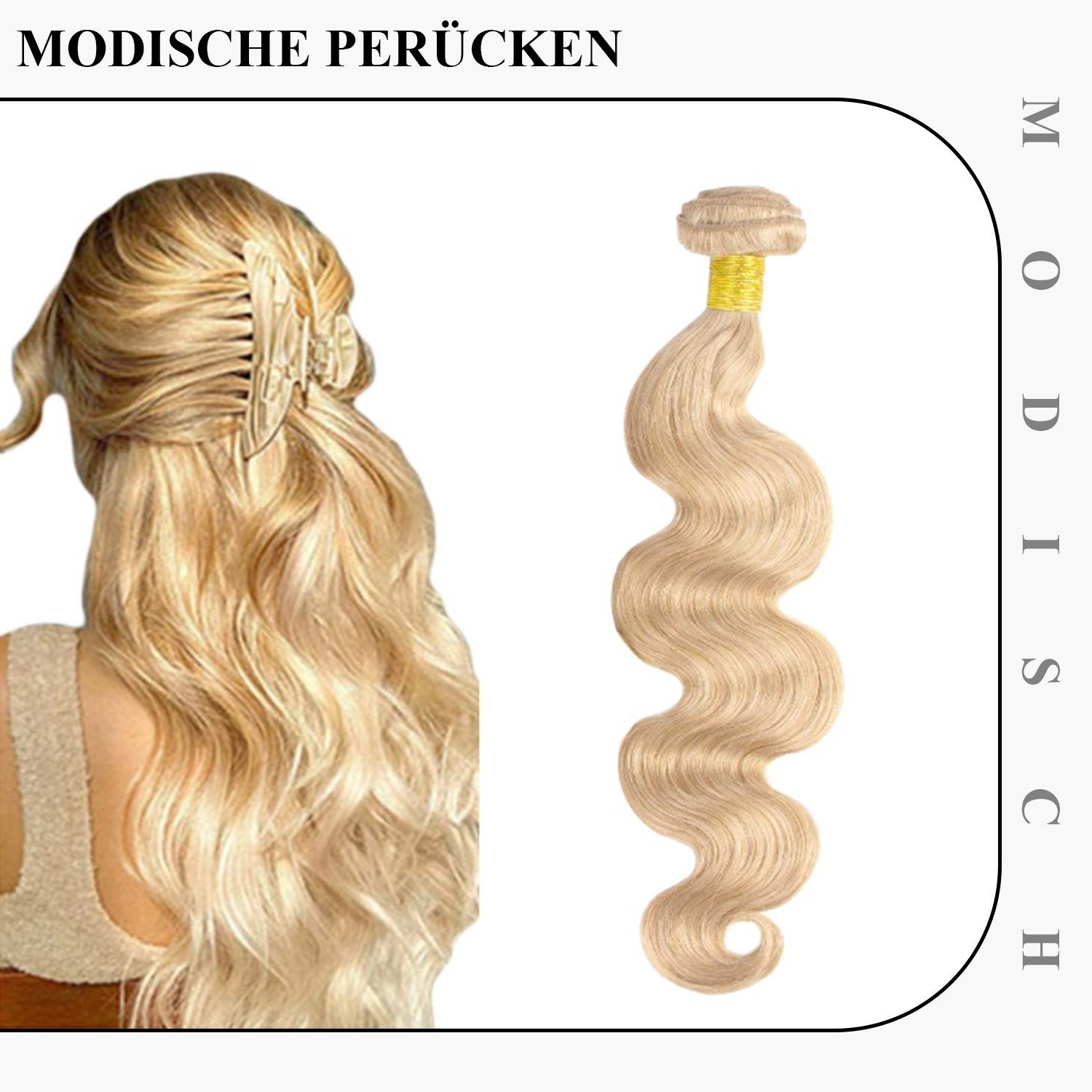 Hell Curly MAGICSHE Hair Wave Gold 613 Kunsthaarperücke Bundle, Perücke