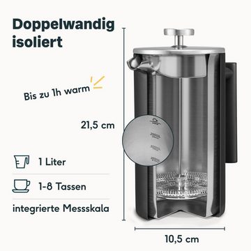 SILBERTHAL French Press Kanne Thermo Edelstahl