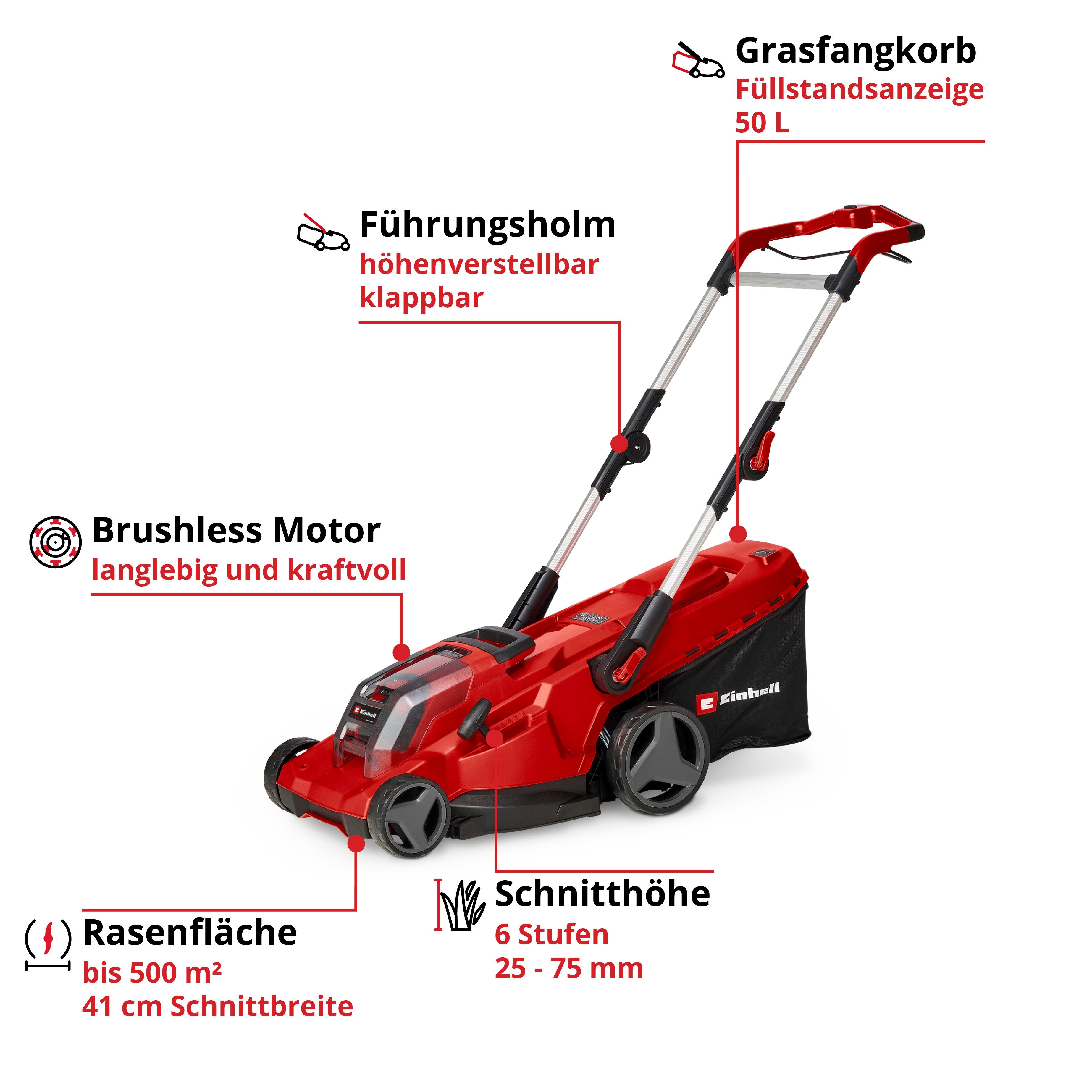 Einhell Akkurasenmäher GP-CM 36/41 Li - Solo, 41 cm Schnittbreite – Bild 3 von 5