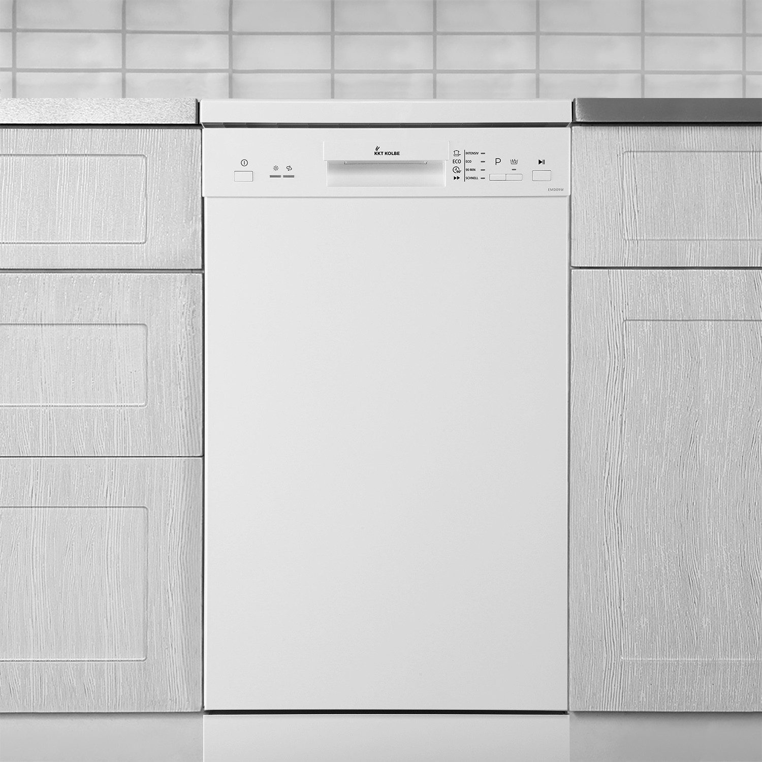 KKT KOLBE Standgeschirrspüler DW401W, 9 l, 9 Maßgedecke, Salzanzeige / Besteckkorb / AquaStop / SensorTouch / 9 Maßgedecke