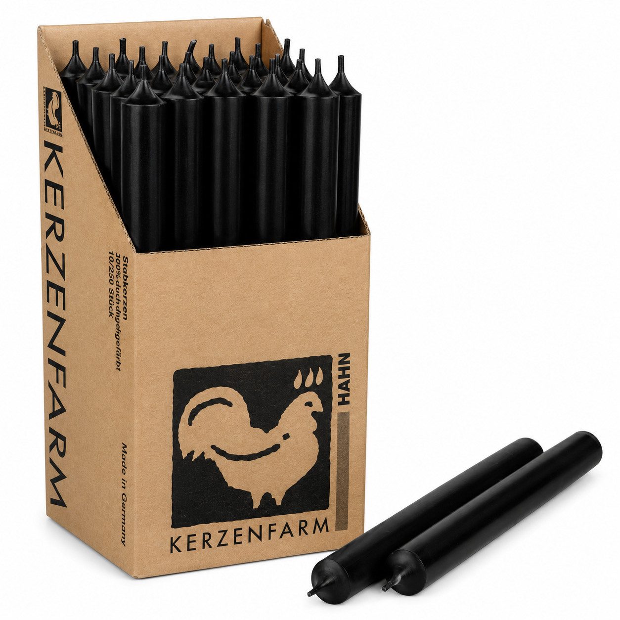 Hahn Kerzenfarm Spitzkerze Spitzkerzen XL 25 cm – Extra lange Stabkerzen aus Deutschland