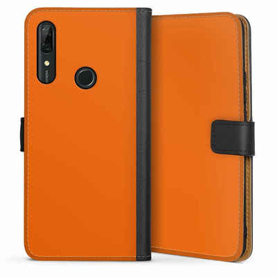 DeinDesign Handyhülle einfarbig orange Farbe Mandarine, Huawei P Smart Z Hülle Handy Flip Case Wallet Cover Handytasche Leder