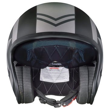 rueger-helmets Motorradhelm RC-590 Jethelm Custom Motorradhelm Chopper Chopper Motorrad Roller Helm ruegerRC-590 Black Star S