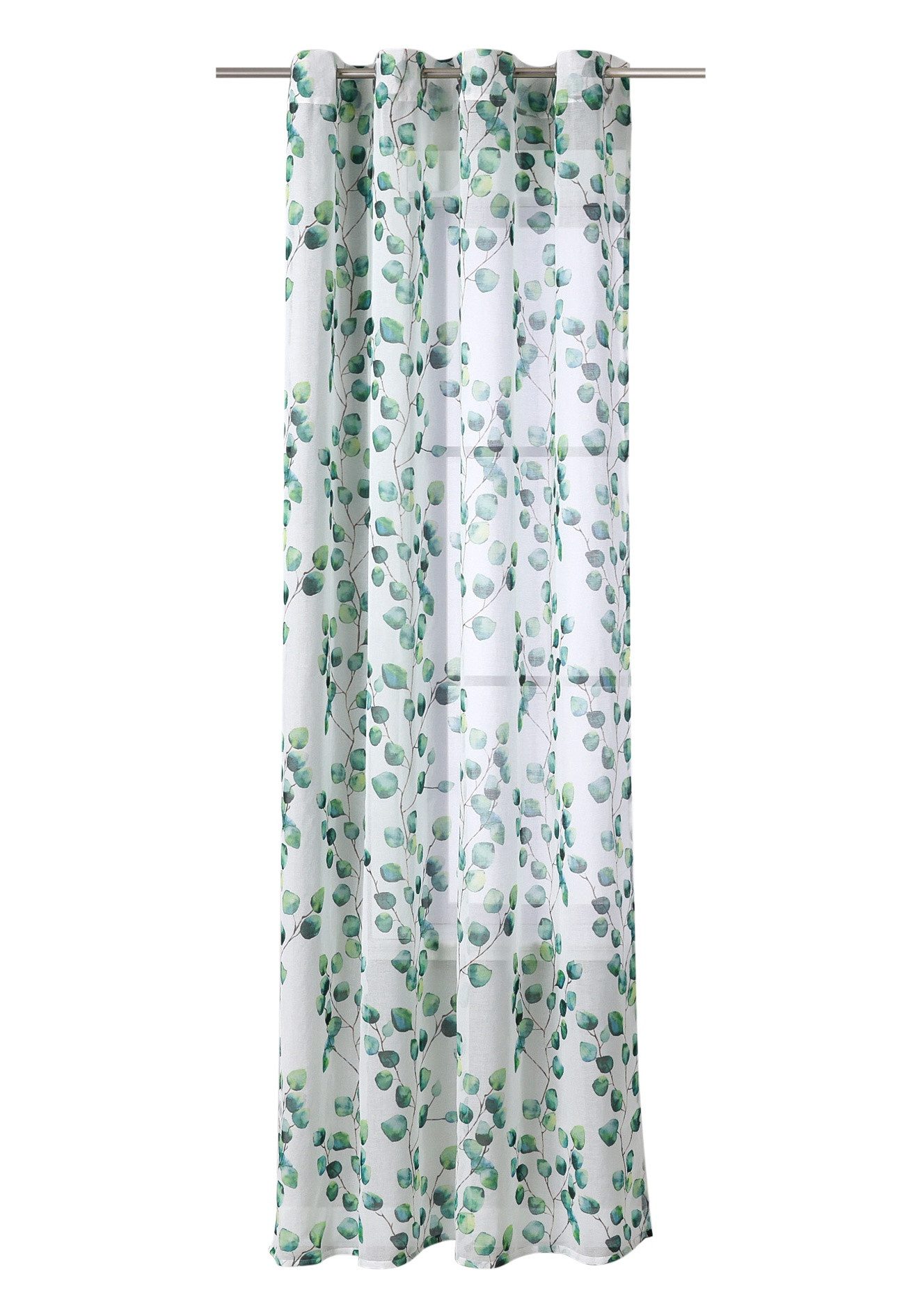 Joyswahl Gardine Florales (1 St), Ösen, halbtransparent, Mori-Stil, Leineno günstig online kaufen